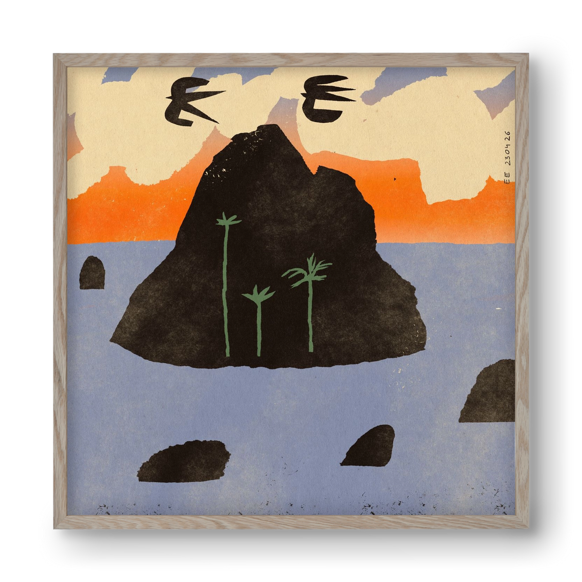 Stromboli, 40x40 cm (40x40 cm), Tölgy keret