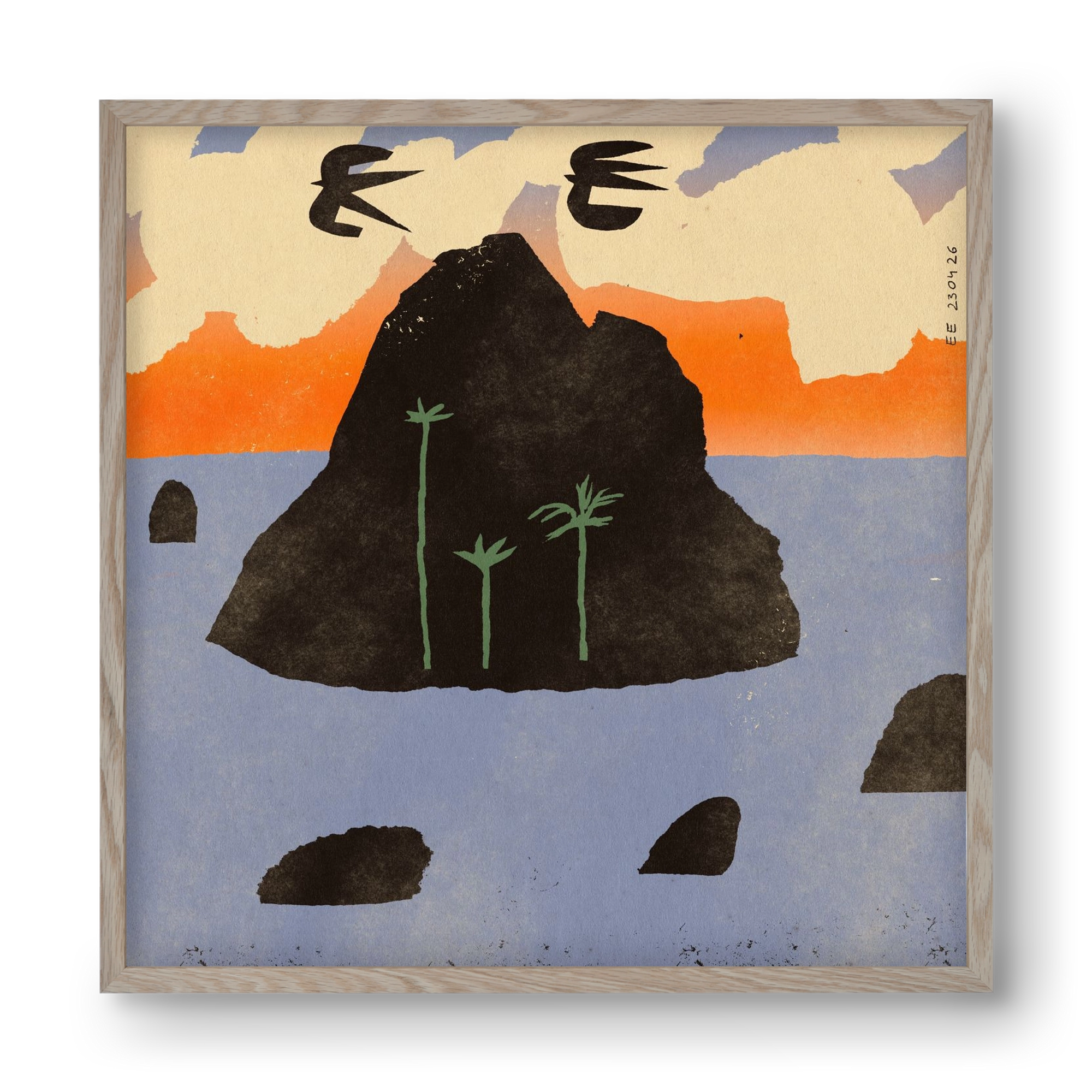 Stromboli, 40x40 cm (40x40 cm), Tölgy keret