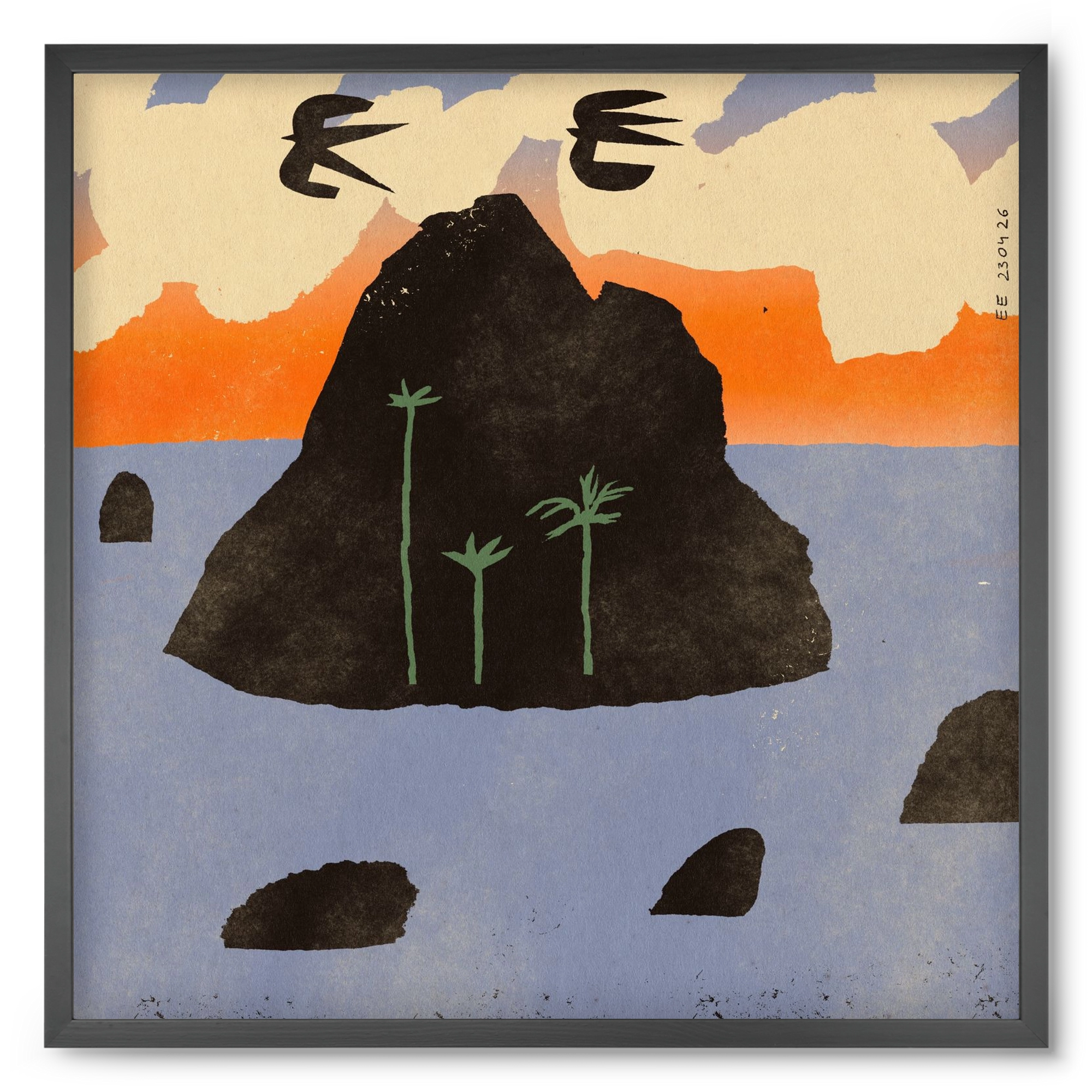 Stromboli, 50x50 cm (50x50 cm), Fekete keret