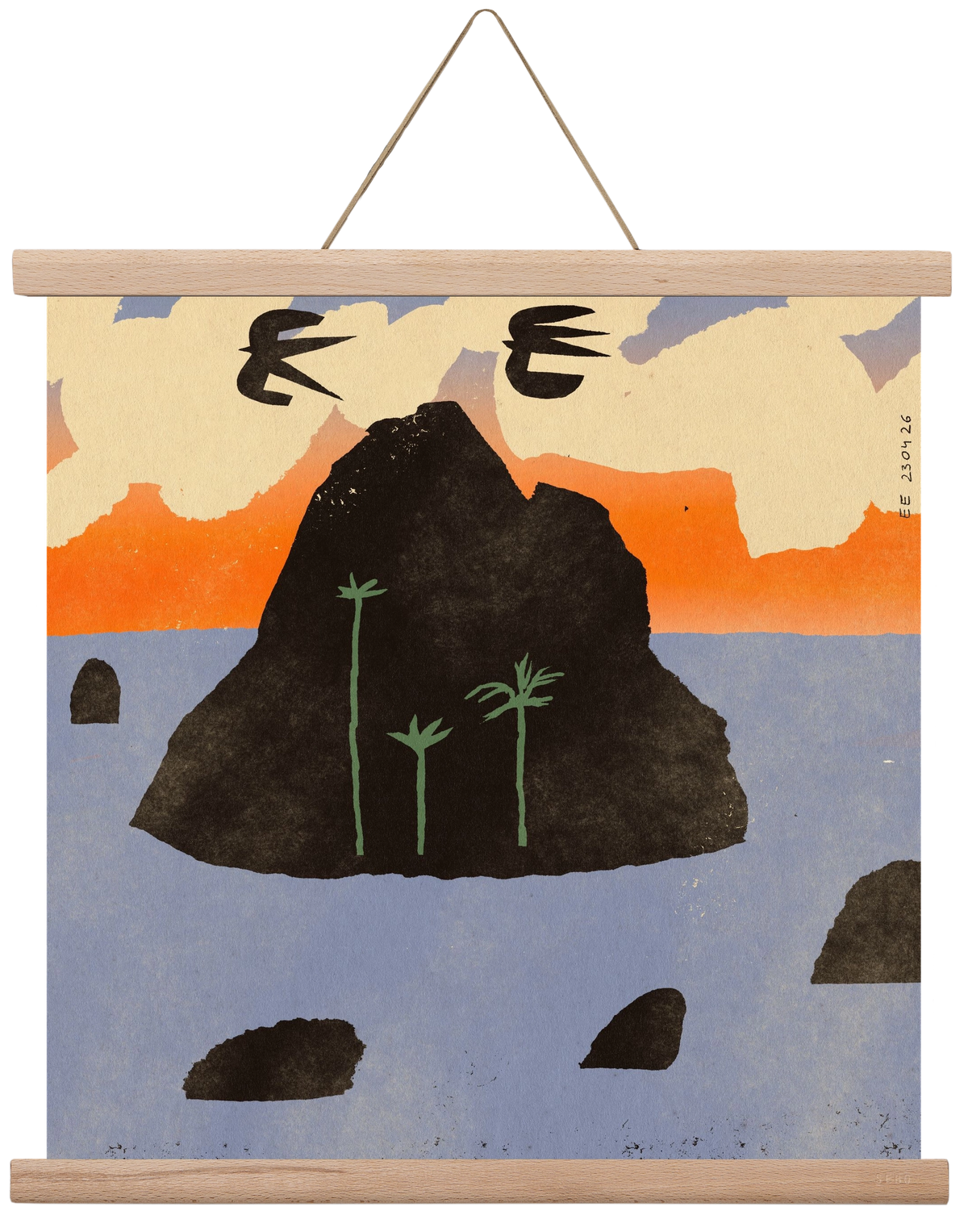 Stromboli, 40x40 cm (40x40 cm), Tölgy akasztó