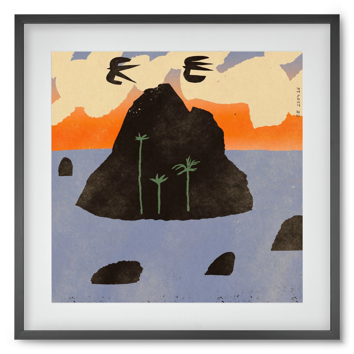 Stromboli, 50x50 cm (40x40 cm), Fekete keret, paszpartuval