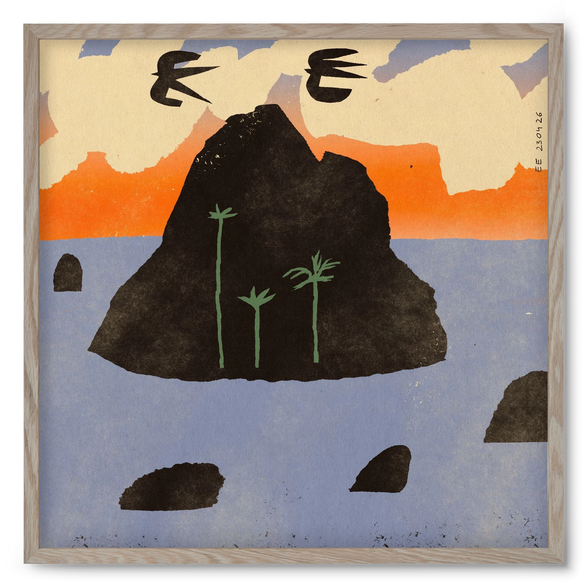 Stromboli, 50x50 cm (50x50 cm), Tölgy keret