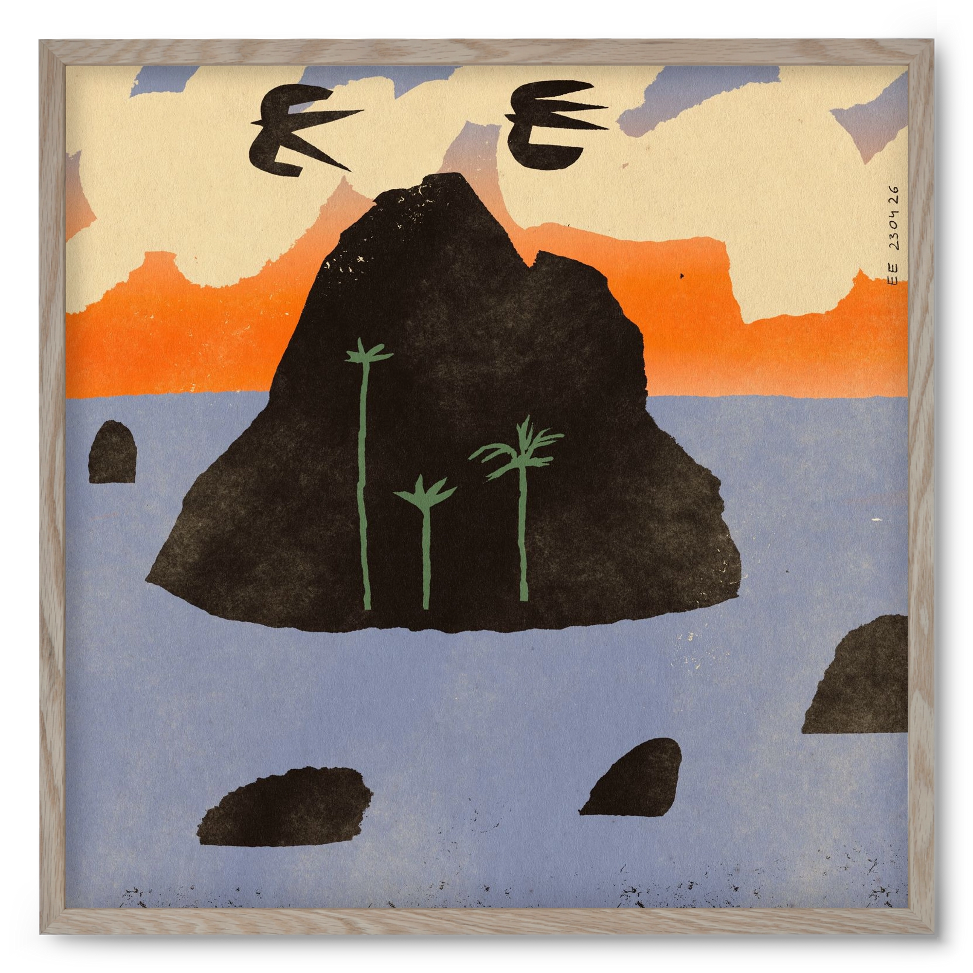 Stromboli, 50x50 cm (50x50 cm), Tölgy keret