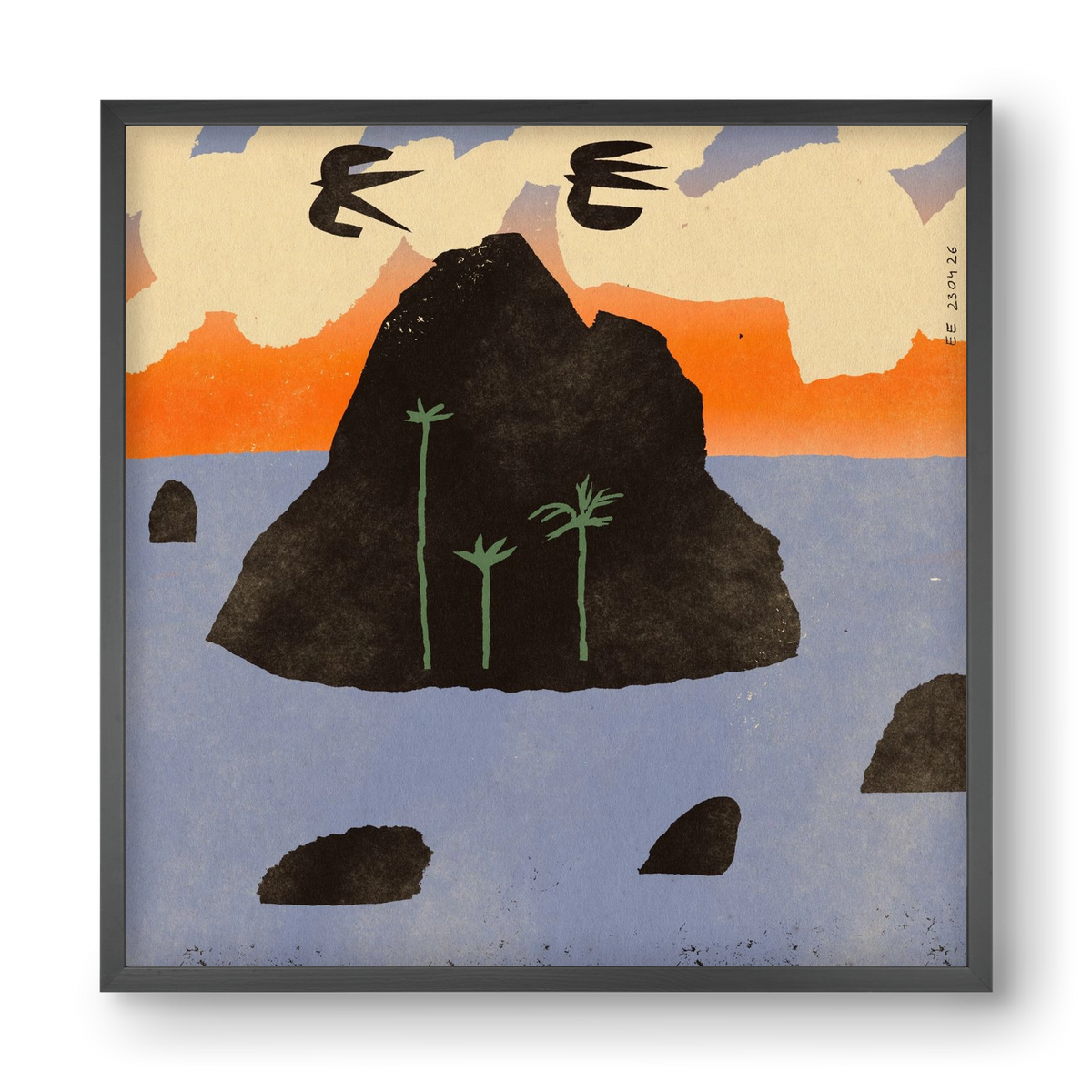 Stromboli, 40x40 cm (40x40 cm), Fekete keret