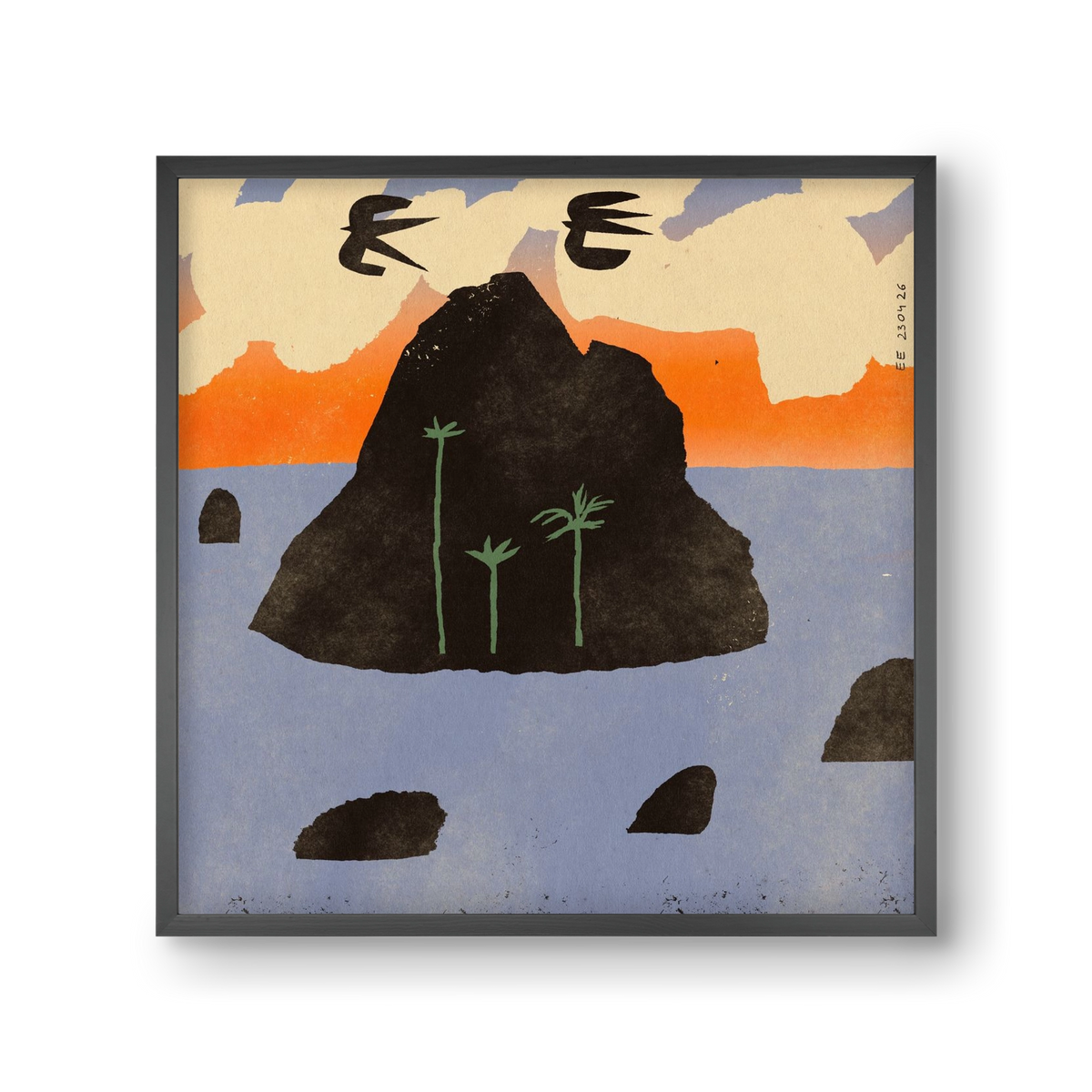 Stromboli, 30x30 cm (30x30 cm), Fekete keret