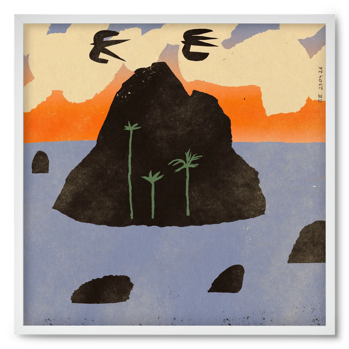 Stromboli, 50x50 cm (50x50 cm), Fehér keret