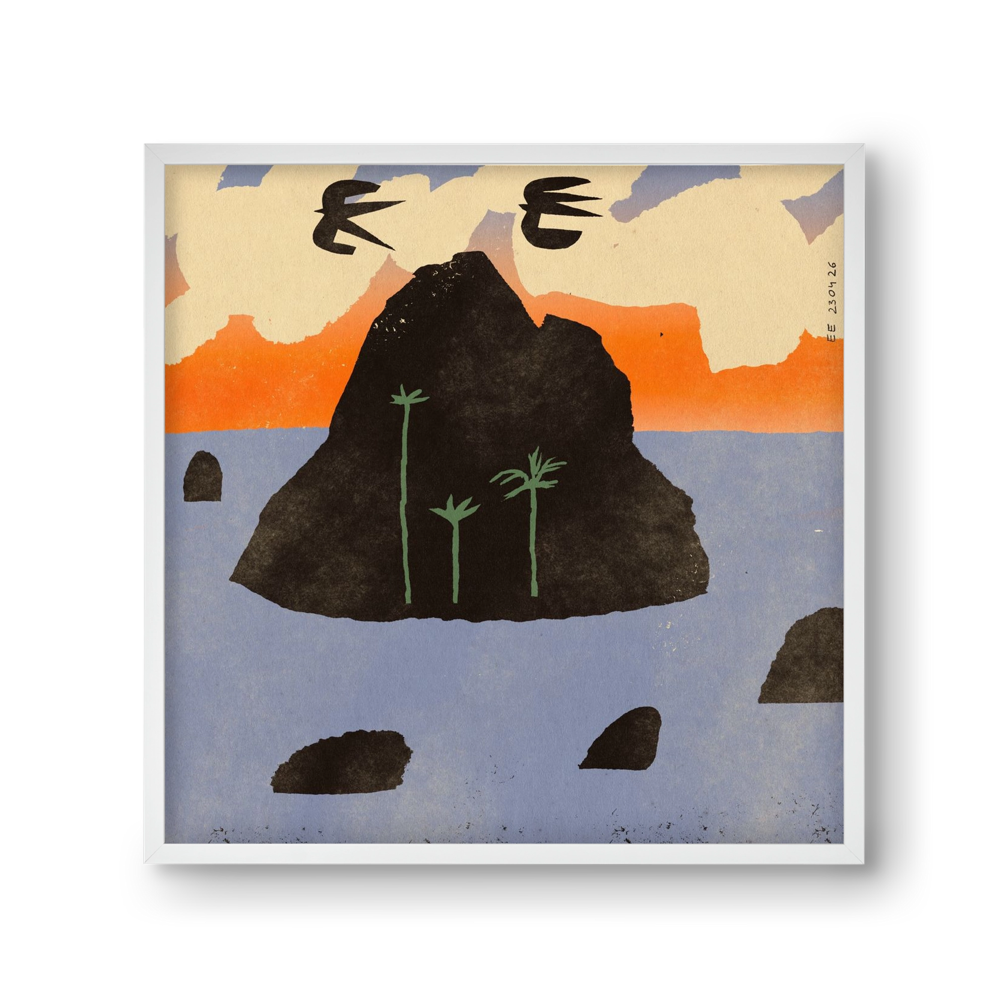 Stromboli, 30x30 cm (30x30 cm), Fehér keret