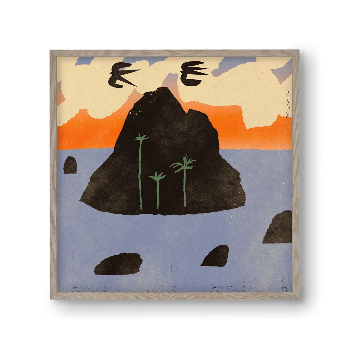 Stromboli, 30x30 cm (30x30 cm), Tölgy keret