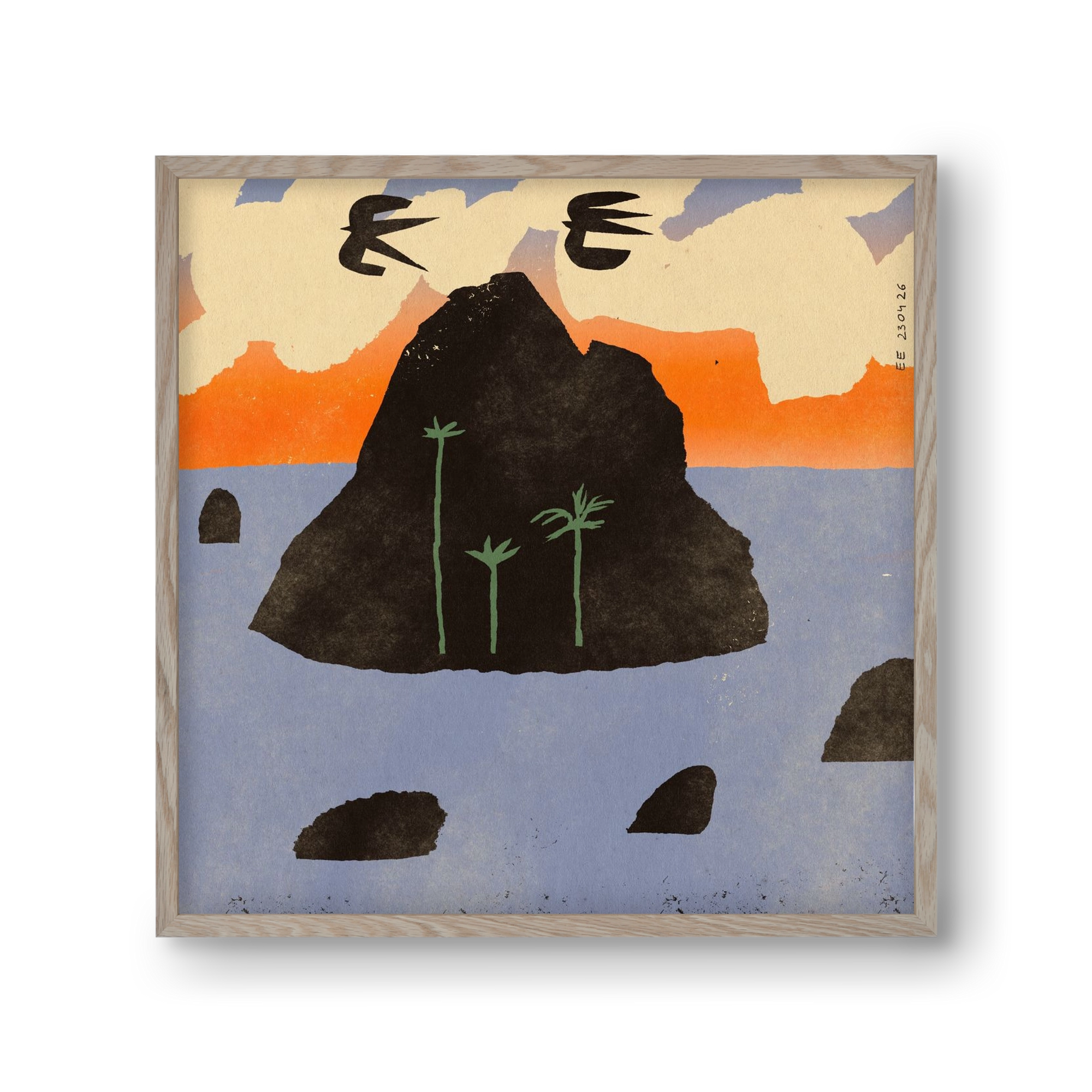 Stromboli, 30x30 cm (30x30 cm), Tölgy keret