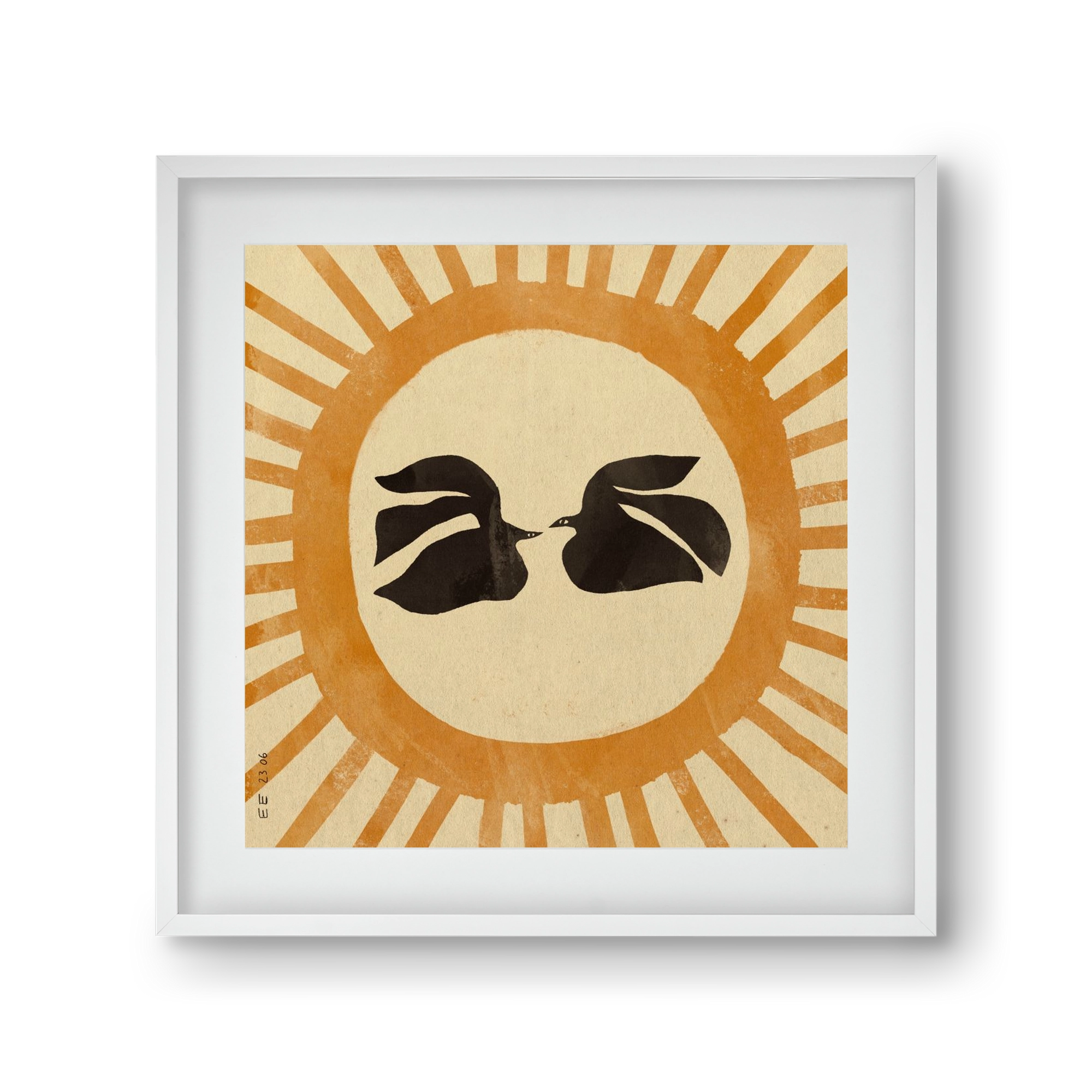 Summer solstice, 30x30 cm (20x20 cm), Fehér keret, paszpartuval