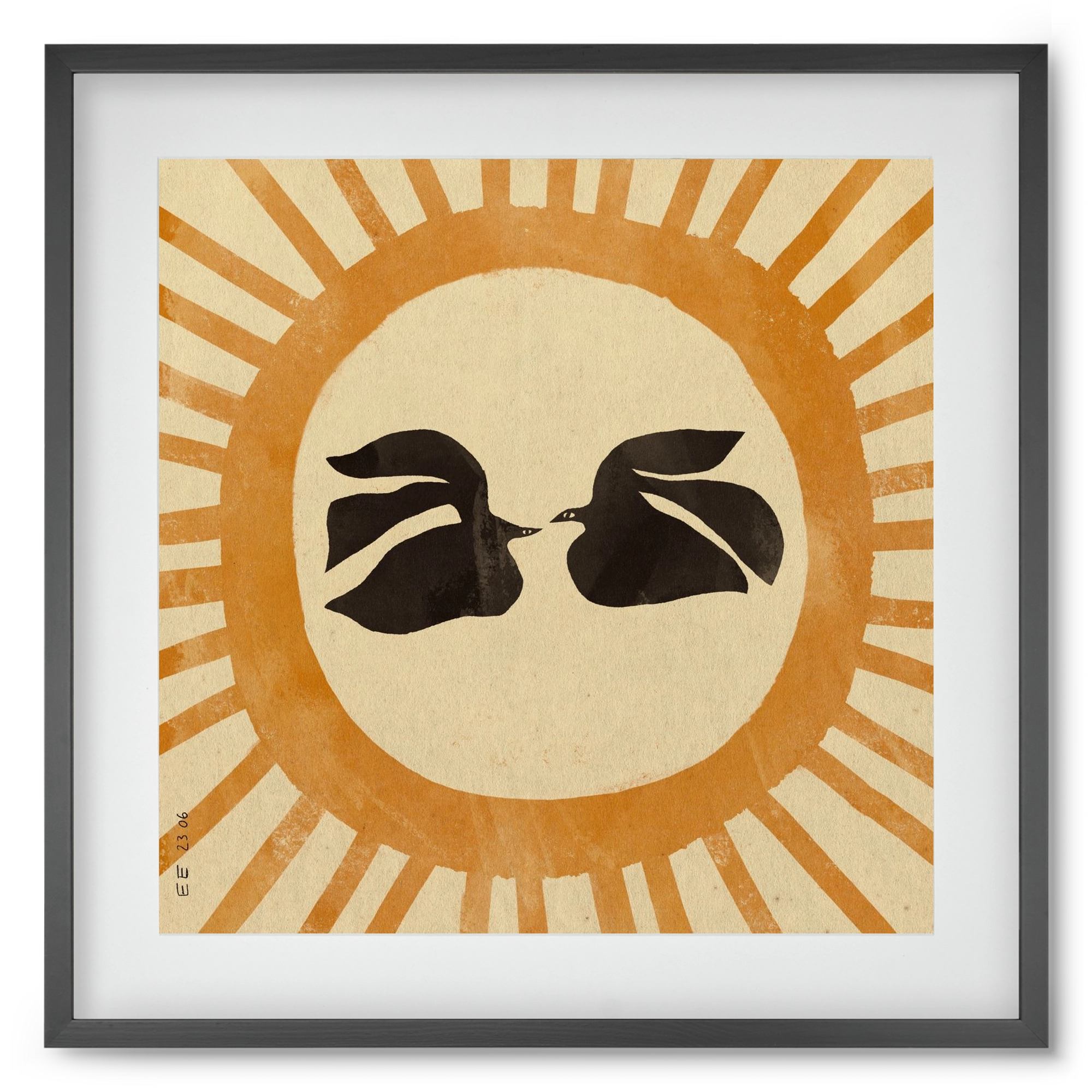 Summer solstice, 50x50 cm (40x40 cm), Fekete keret, paszpartuval