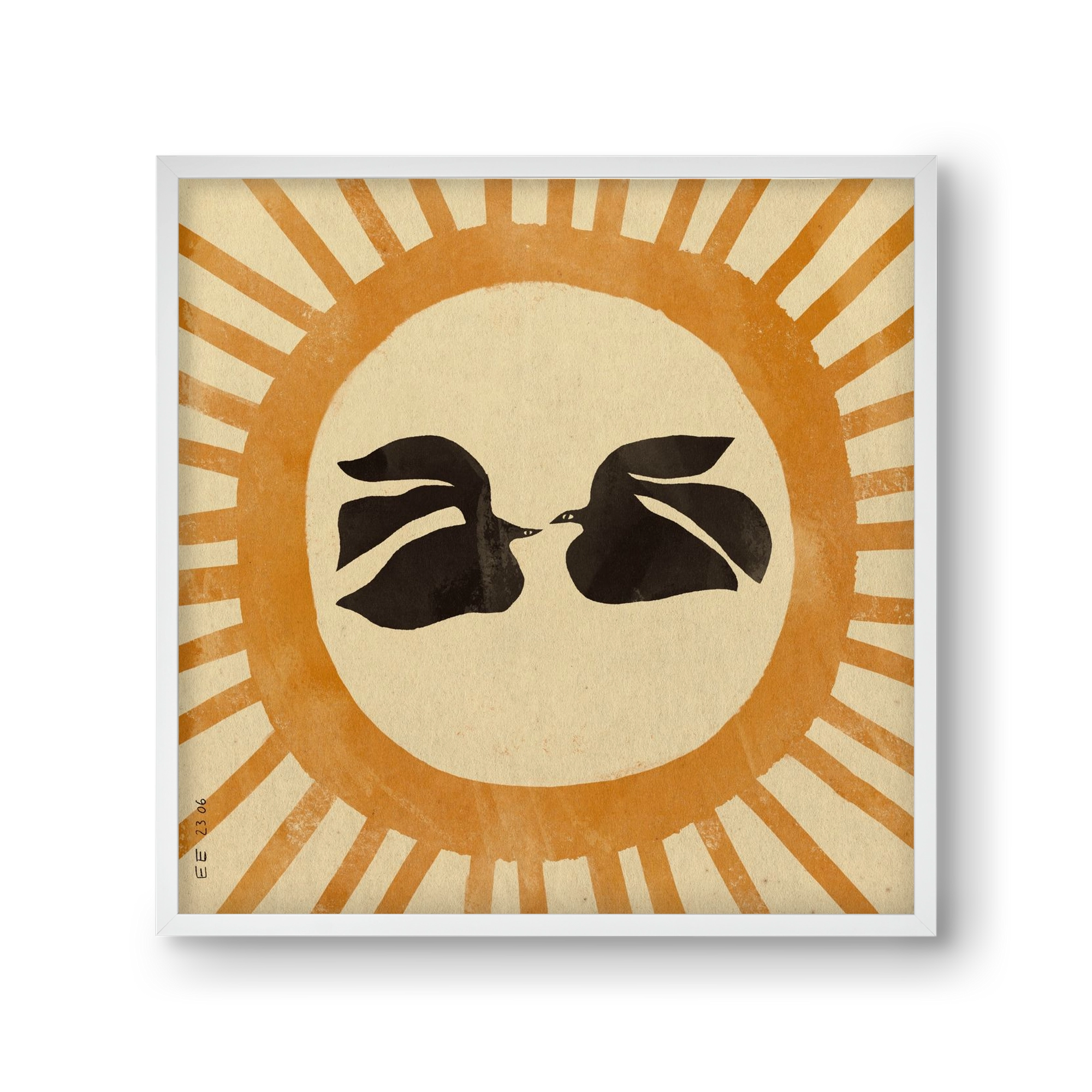 Summer solstice, 30x30 cm (30x30 cm), Fehér keret