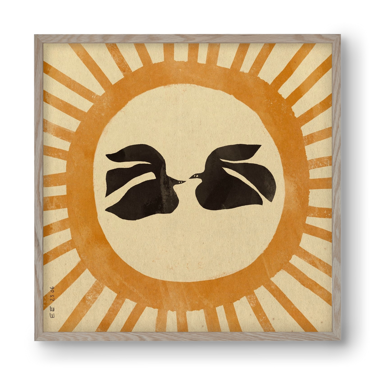 Summer solstice, 40x40 cm (40x40 cm), Tölgy keret