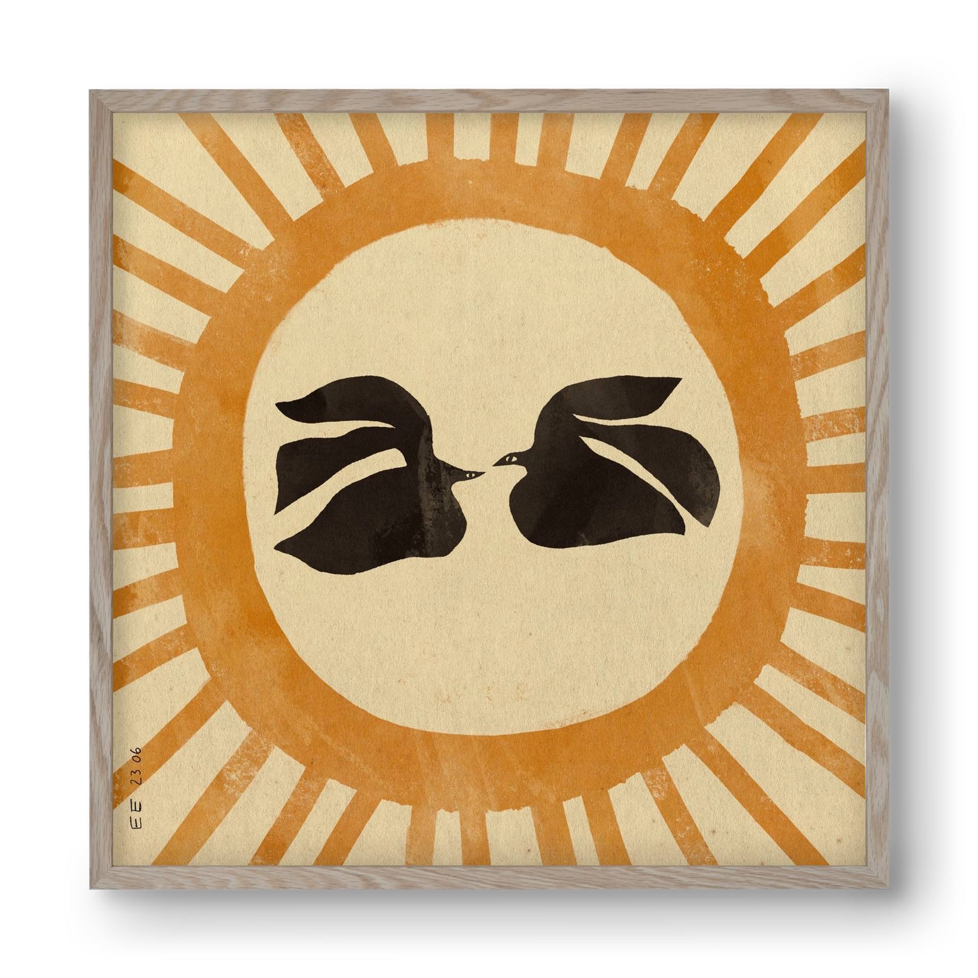 Summer solstice, 40x40 cm (40x40 cm), Tölgy keret