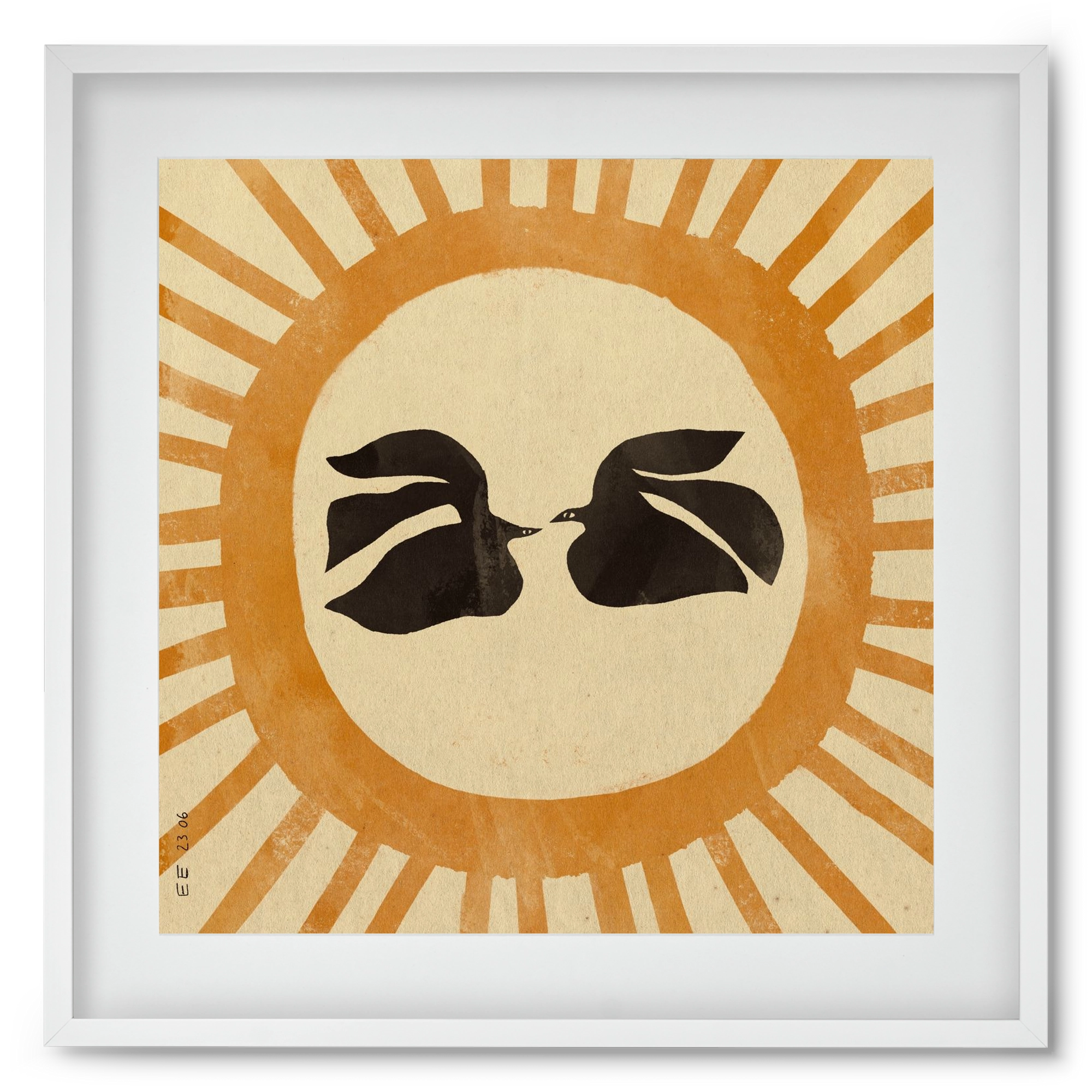 Summer solstice, 50x50 cm (40x40 cm), Fehér keret, paszpartuval