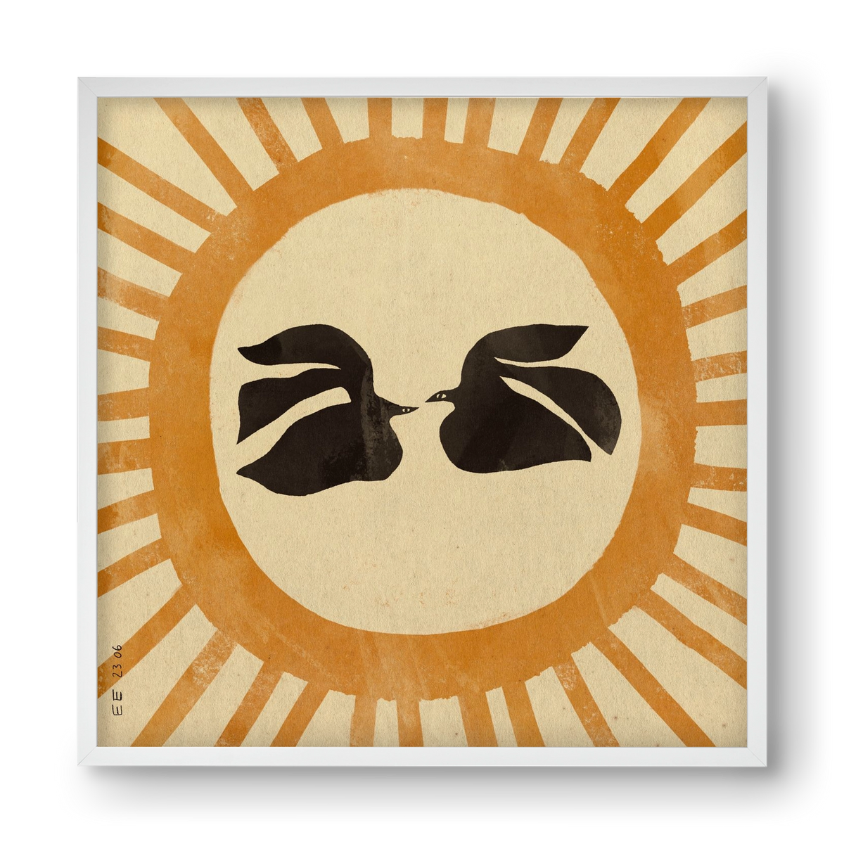 Summer solstice, 40x40 cm (40x40 cm), Fehér keret