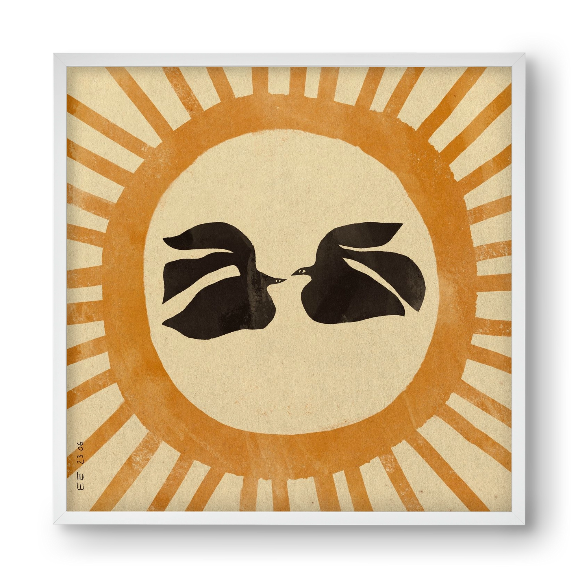 Summer solstice, 40x40 cm (40x40 cm), Fehér keret