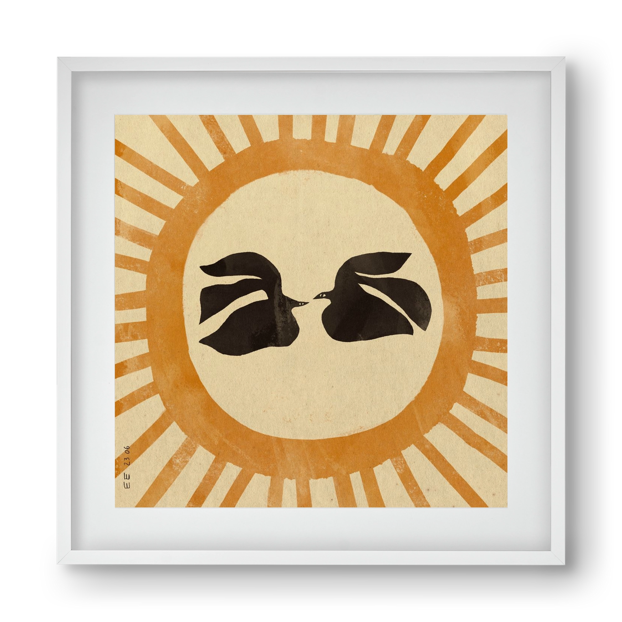 Summer solstice, 40x40 cm (30x30 cm), Fehér keret, paszpartuval