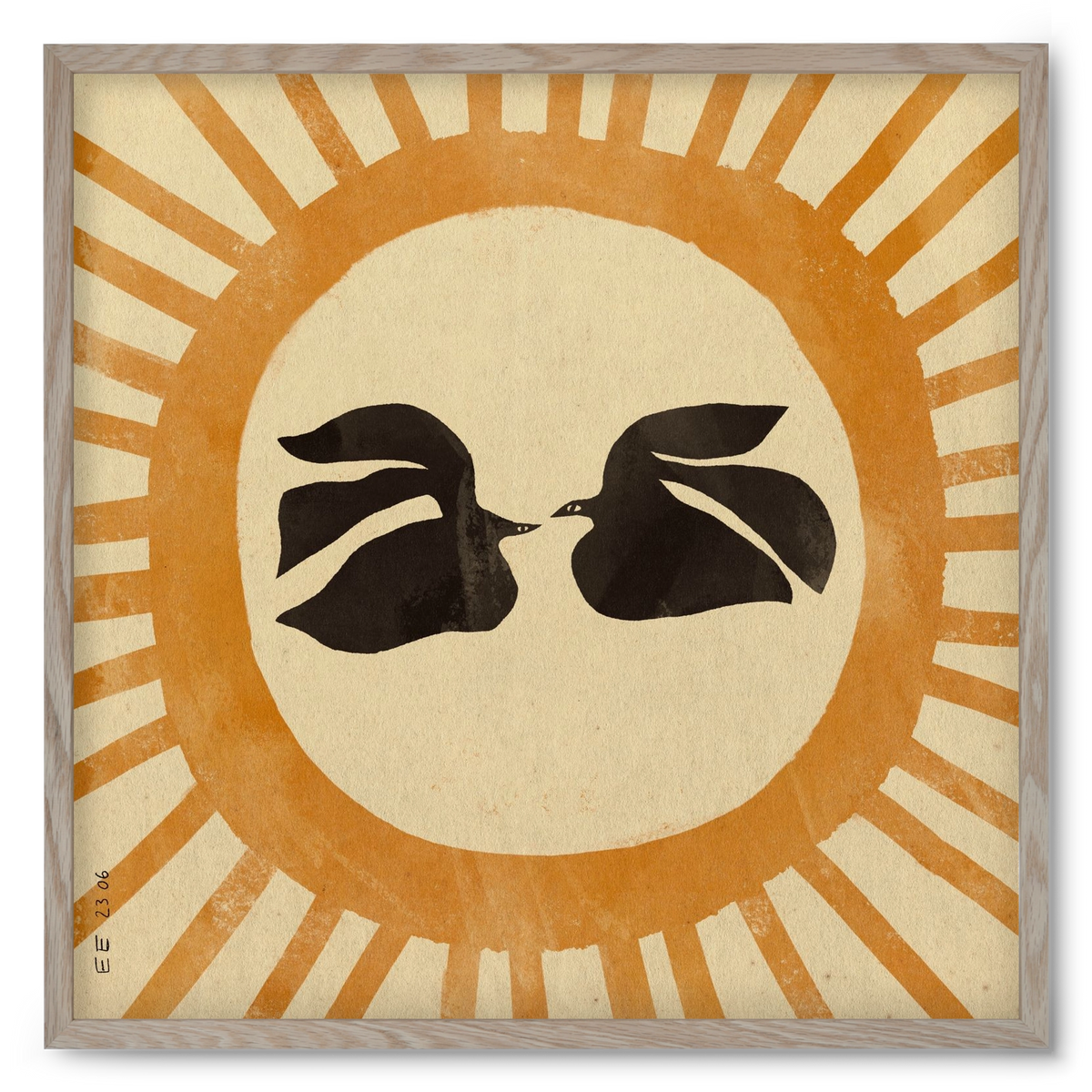 Summer solstice, 50x50 cm (50x50 cm), Tölgy keret