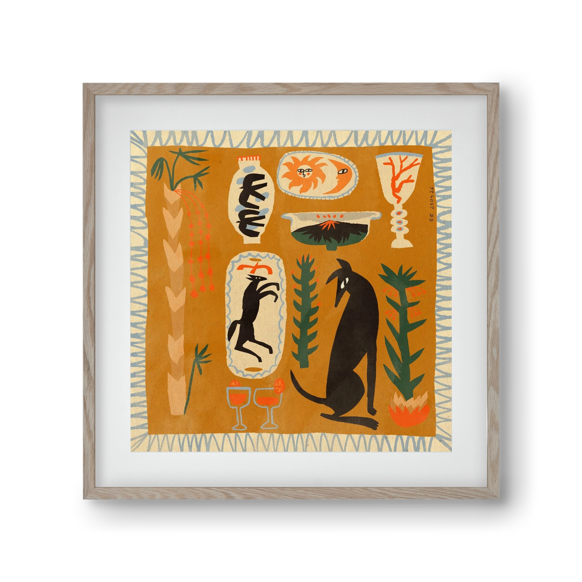 Palermo, 30x30 cm (20x20 cm), Tölgy keret, paszpartuval