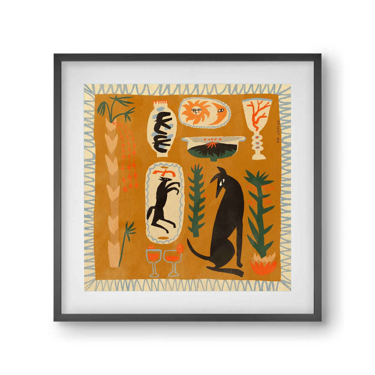 Palermo, 30x30 cm (20x20 cm), Fekete keret, paszpartuval