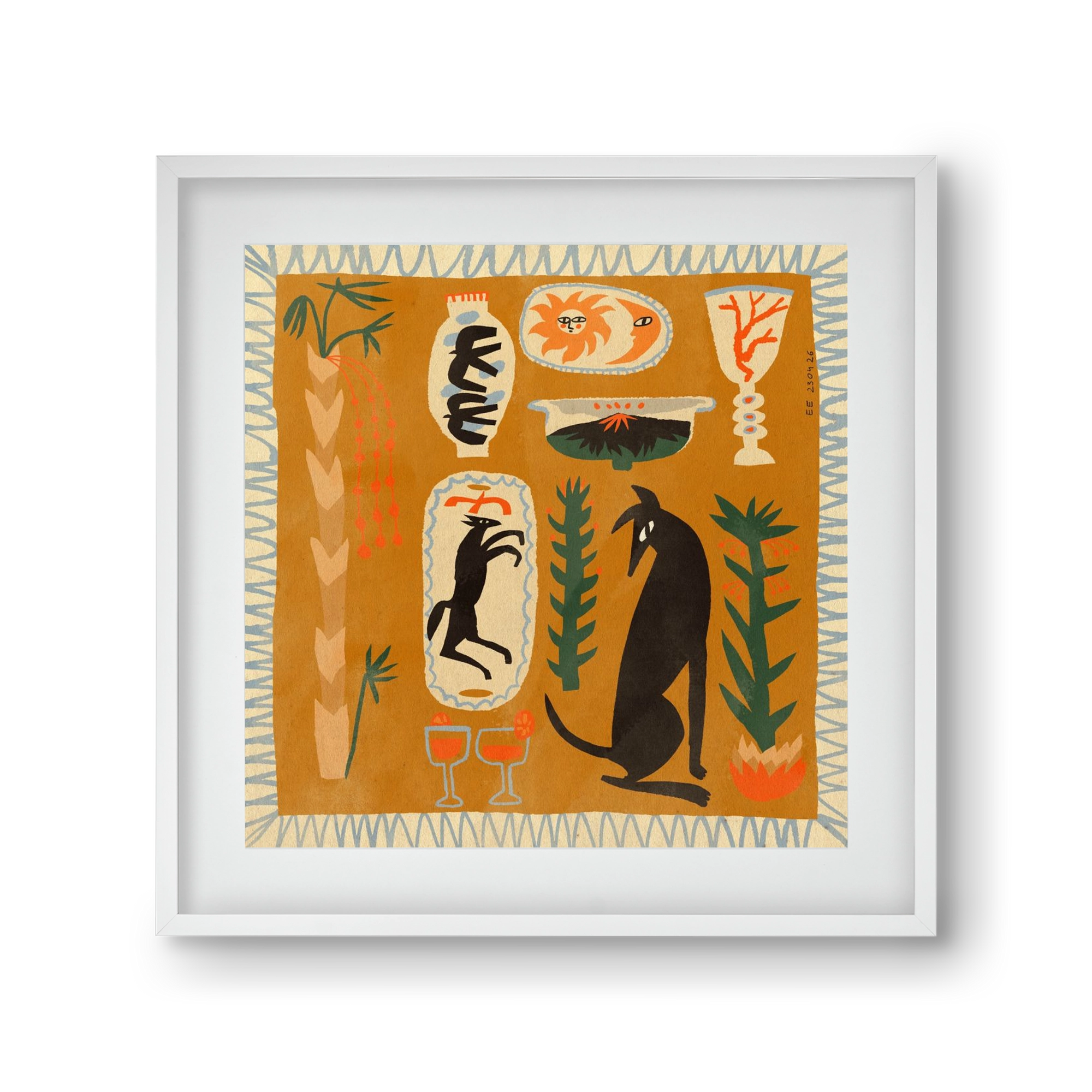 Palermo, 30x30 cm (20x20 cm), Fehér keret, paszpartuval