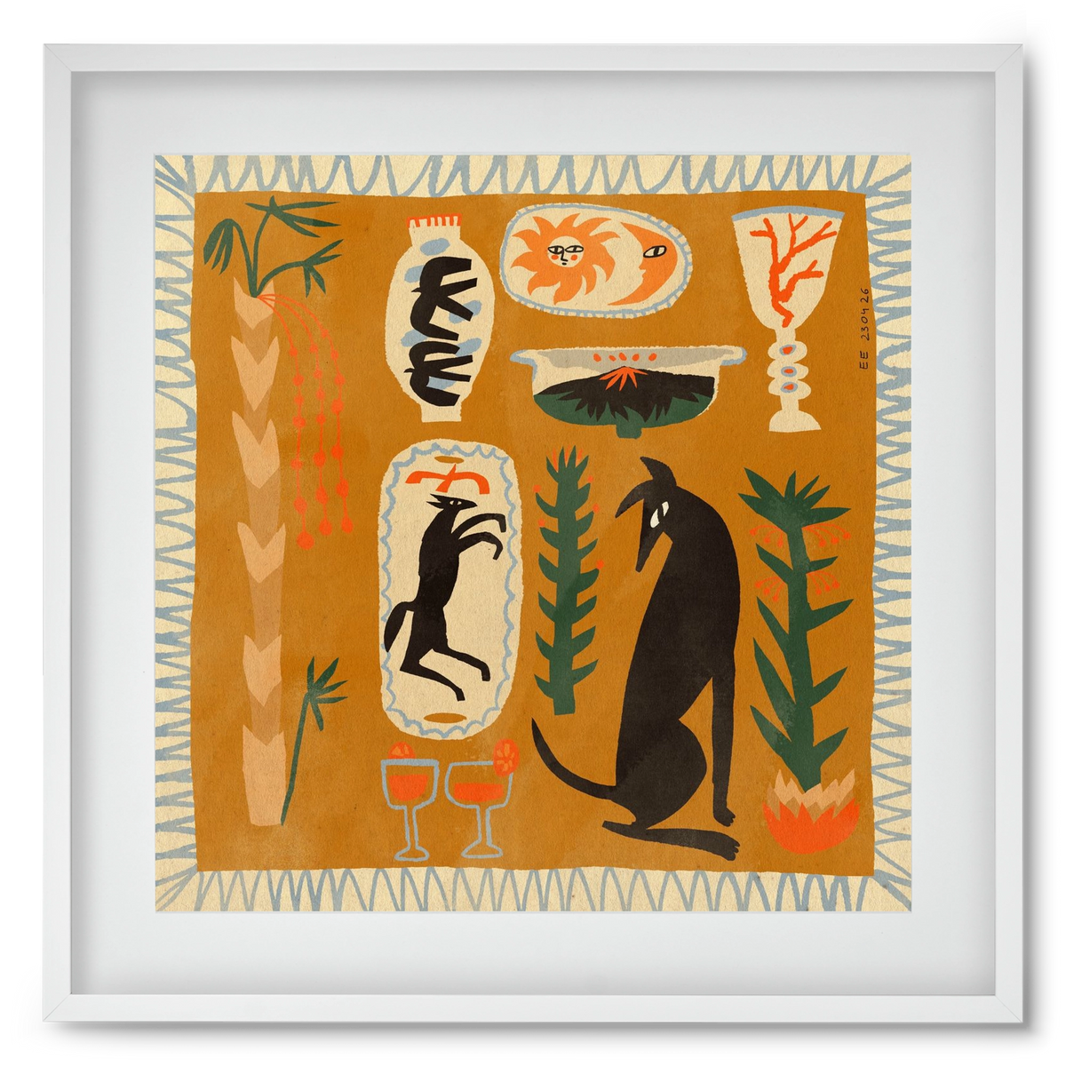 Palermo, 50x50 cm (40x40 cm), Fehér keret, paszpartuval