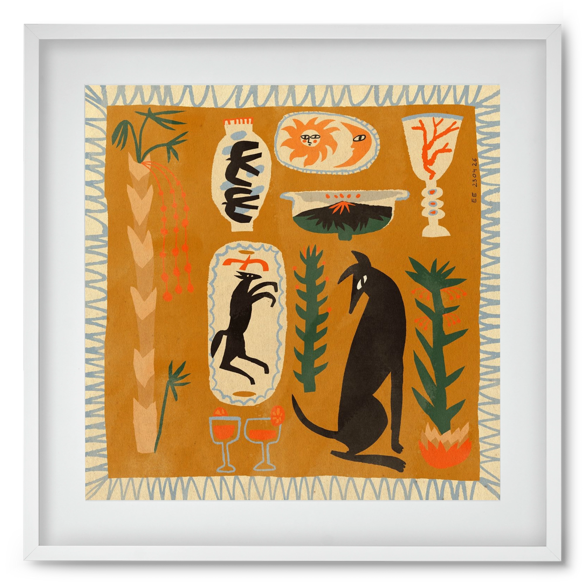 Palermo, 50x50 cm (40x40 cm), Fehér keret, paszpartuval