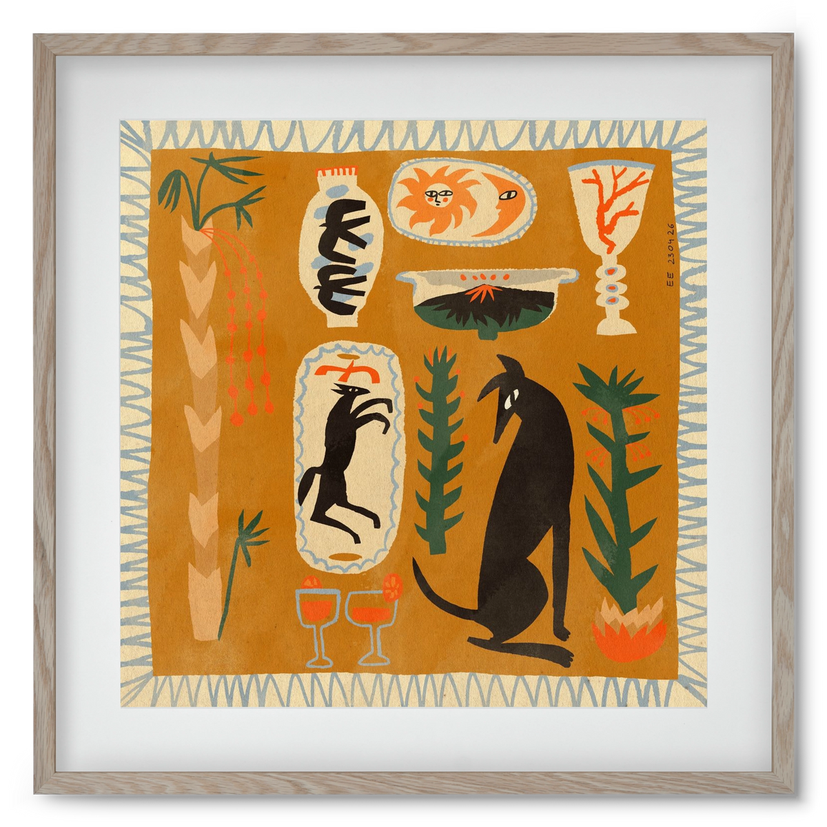 Palermo, 50x50 cm (40x40 cm), Tölgy keret, paszpartuval