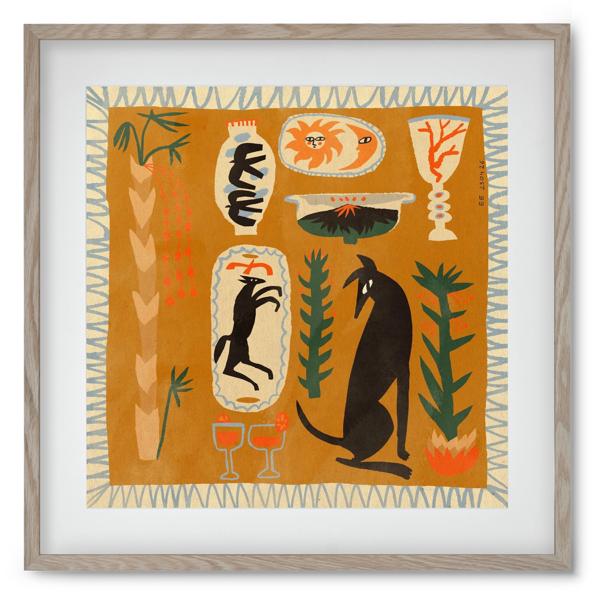 Palermo, 50x50 cm (40x40 cm), Tölgy keret, paszpartuval