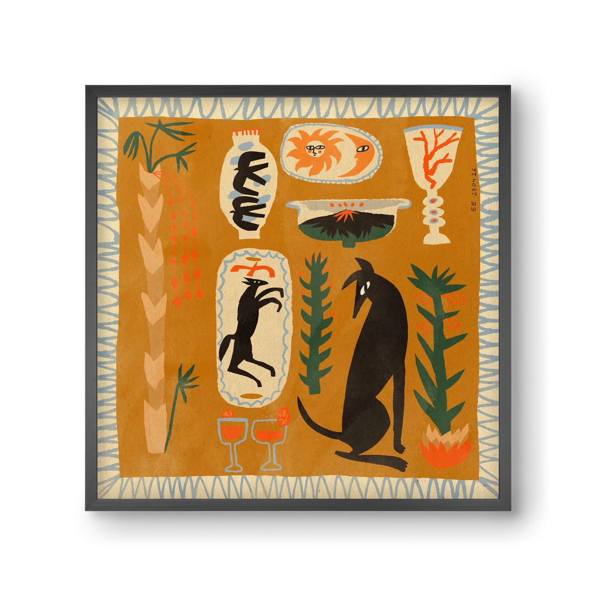 Palermo, 30x30 cm (30x30 cm), Fekete keret