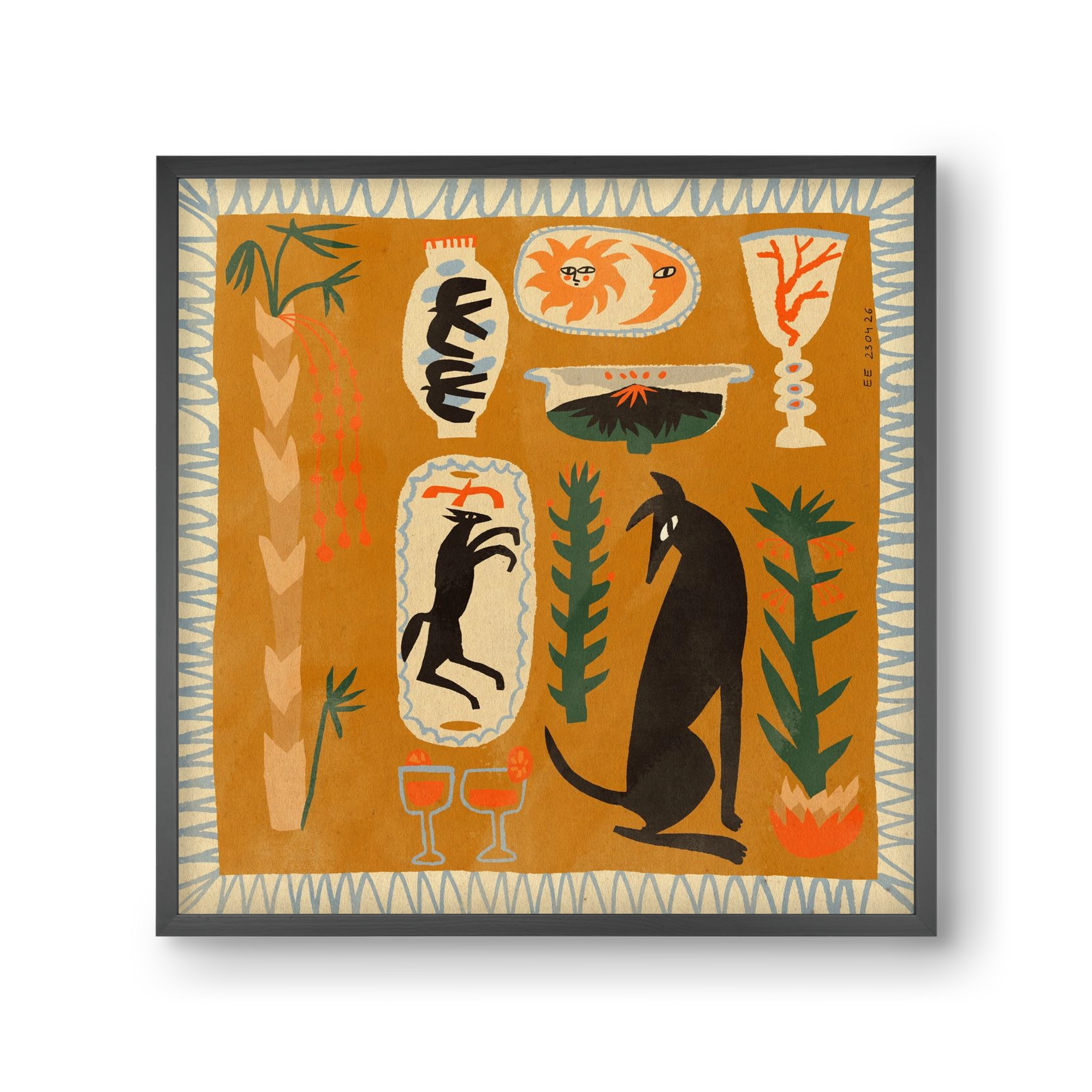 Palermo, 30x30 cm (30x30 cm), Fekete keret