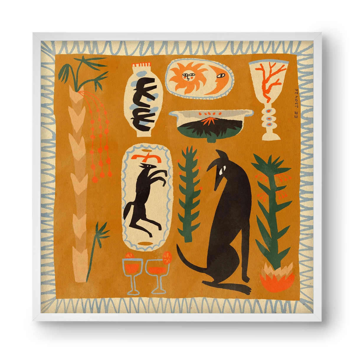 Palermo, 40x40 cm (40x40 cm), Fehér keret