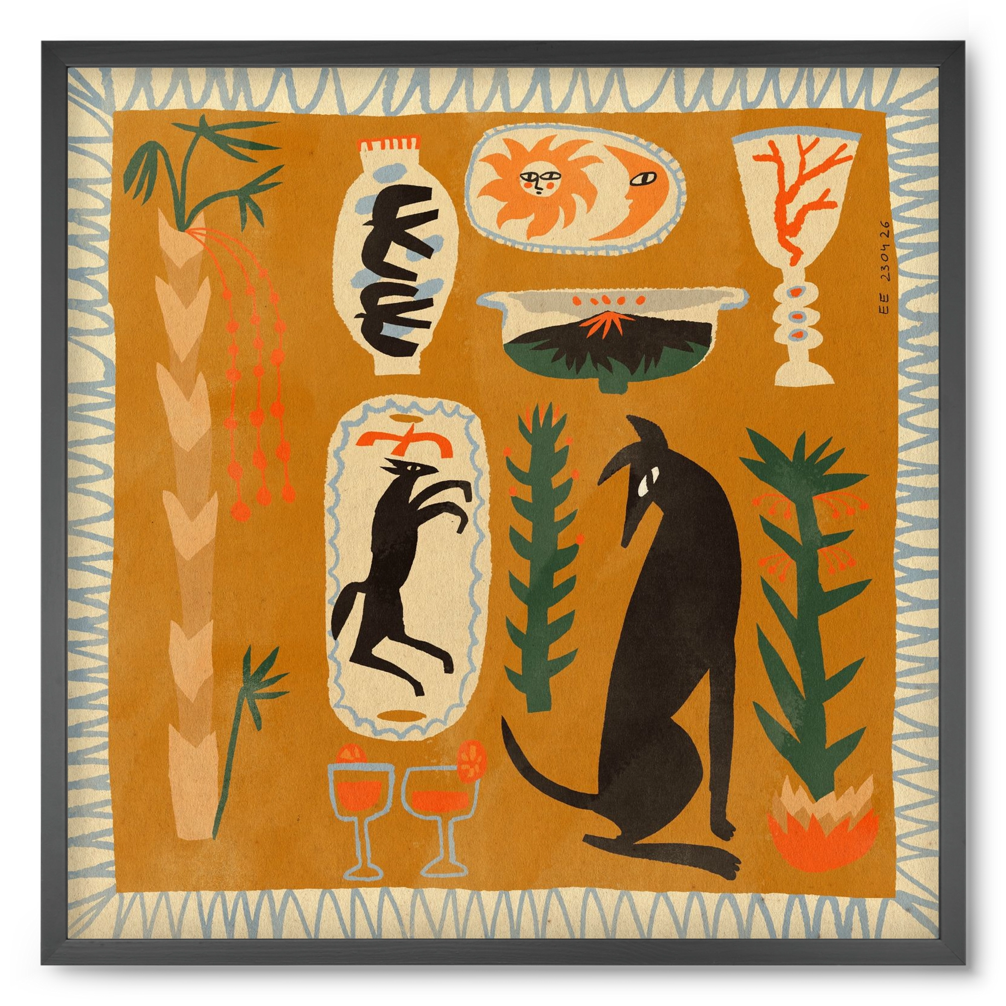 Palermo, 50x50 cm (50x50 cm), Fekete keret