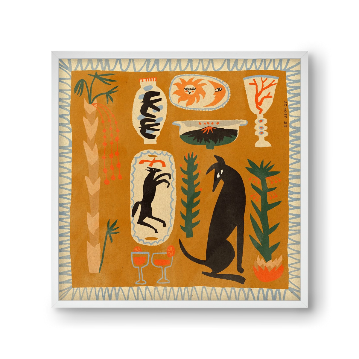 Palermo, 30x30 cm (30x30 cm), Fehér keret