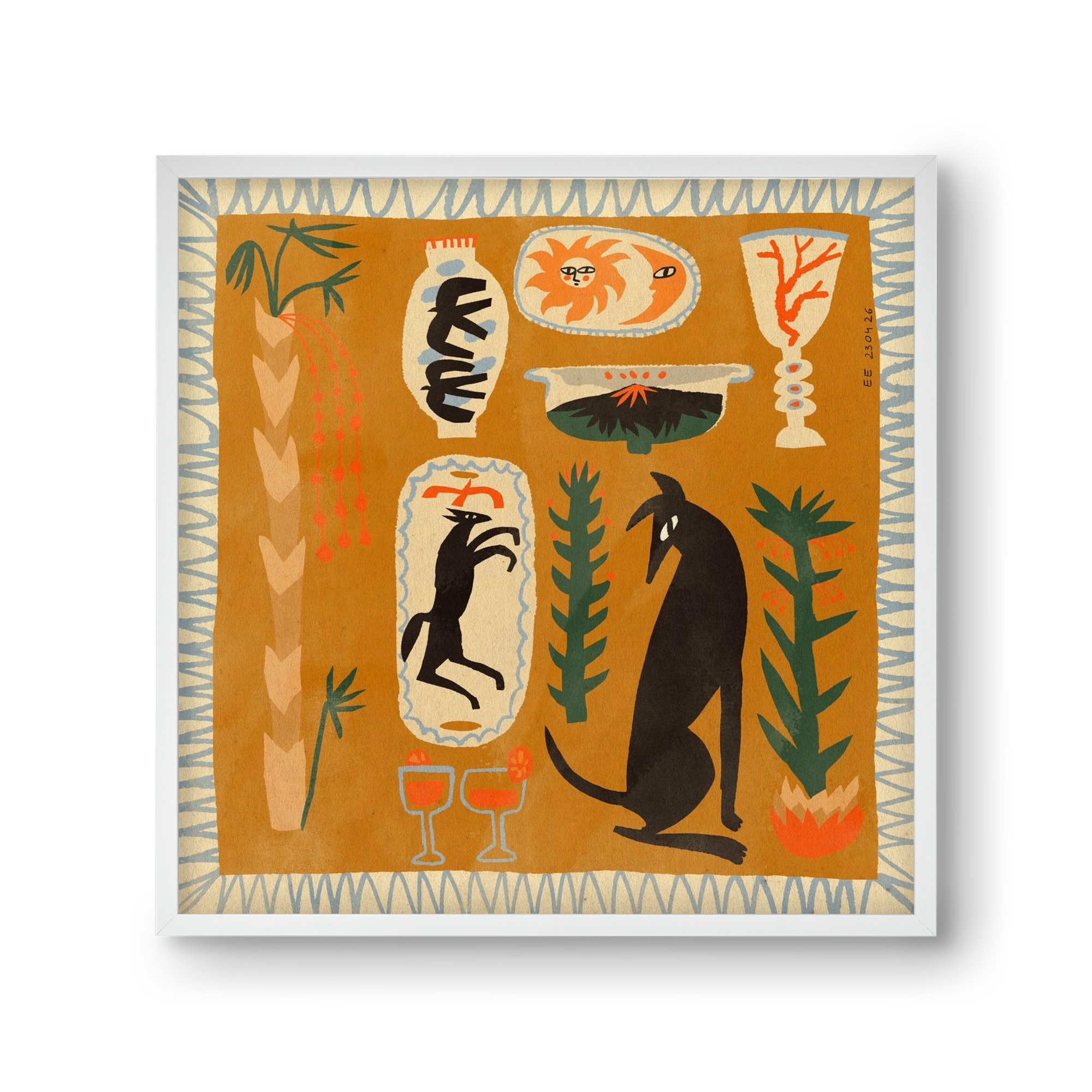 Palermo, 30x30 cm (30x30 cm), Fehér keret