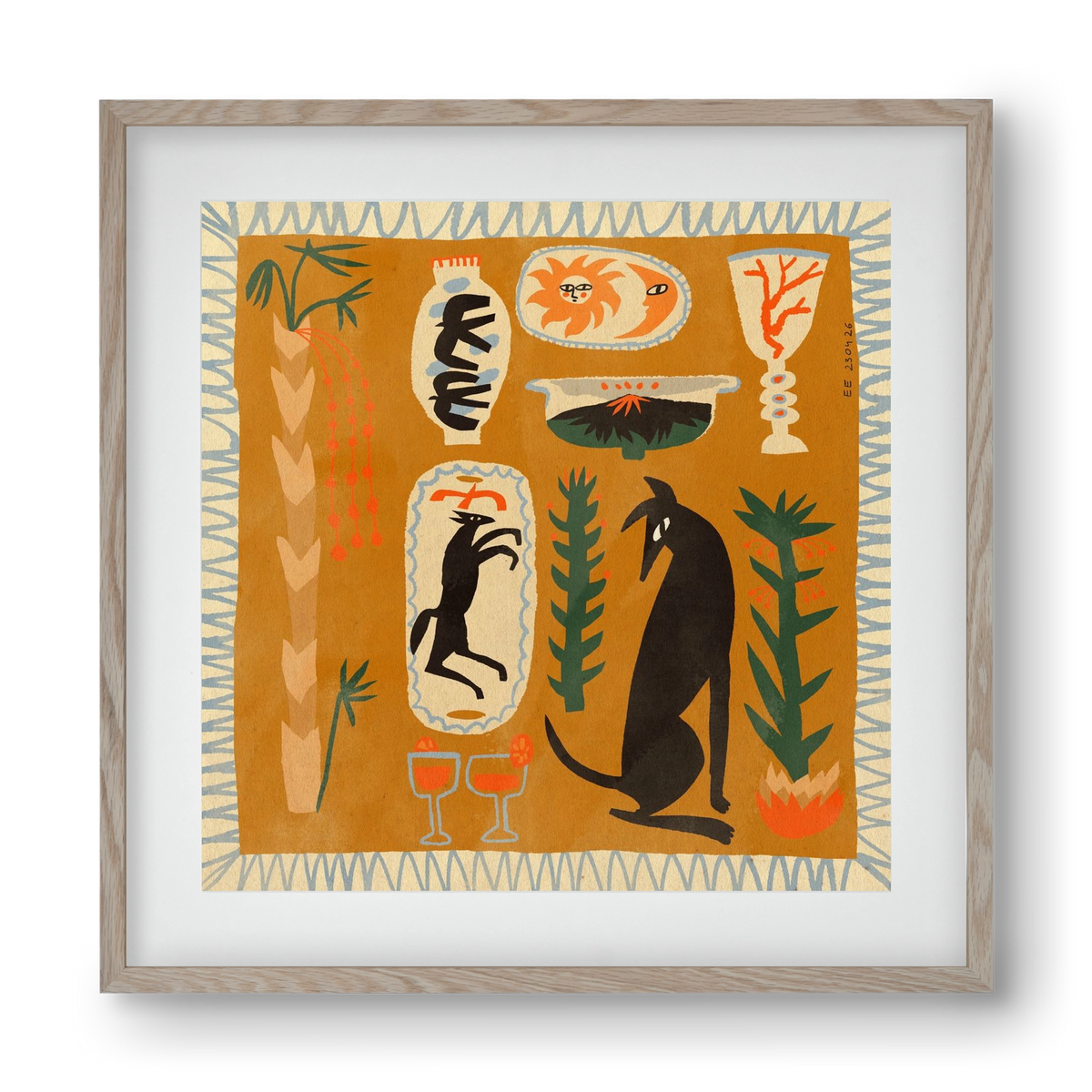 Palermo, 40x40 cm (30x30 cm), Tölgy keret, paszpartuval