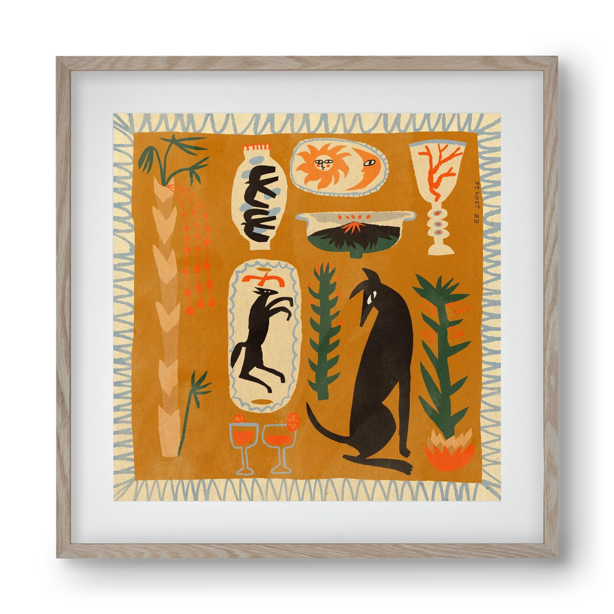 Palermo, 40x40 cm (30x30 cm), Tölgy keret, paszpartuval