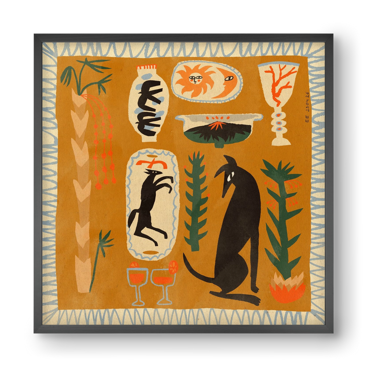 Palermo, 40x40 cm (40x40 cm), Fekete keret