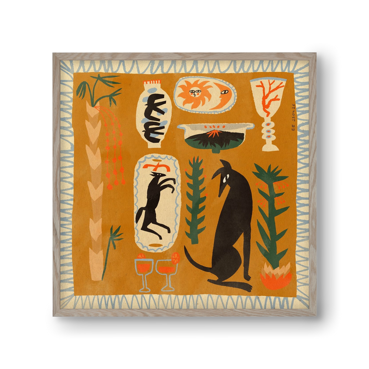 Palermo, 30x30 cm (30x30 cm), Tölgy keret