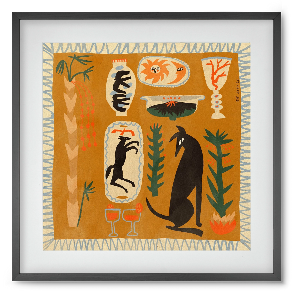 Palermo, 50x50 cm (40x40 cm), Fekete keret, paszpartuval