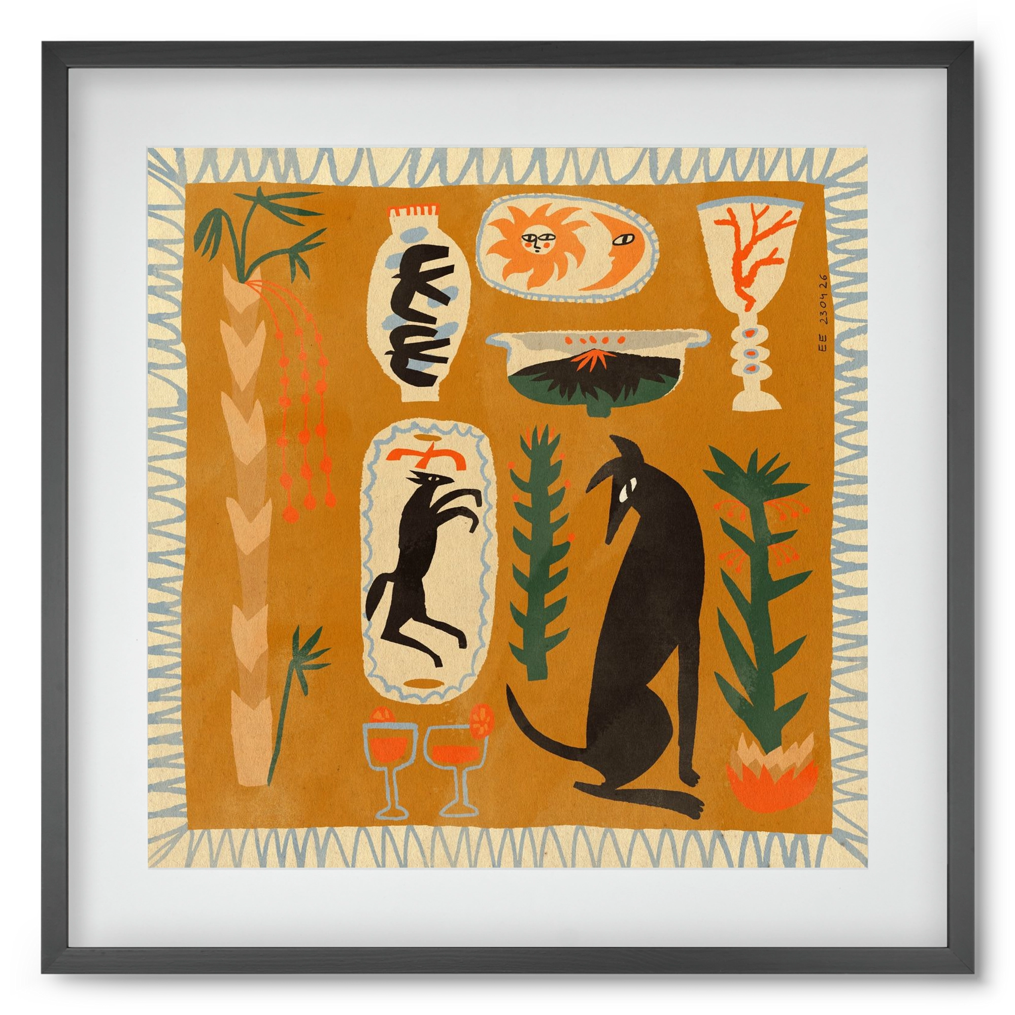 Palermo, 50x50 cm (40x40 cm), Fekete keret, paszpartuval