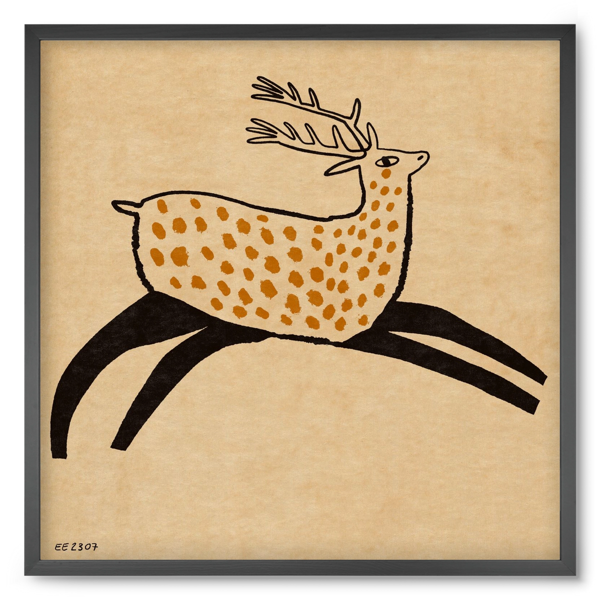 Sacred deer from Nara, 50x50 cm (50x50 cm), Fekete keret