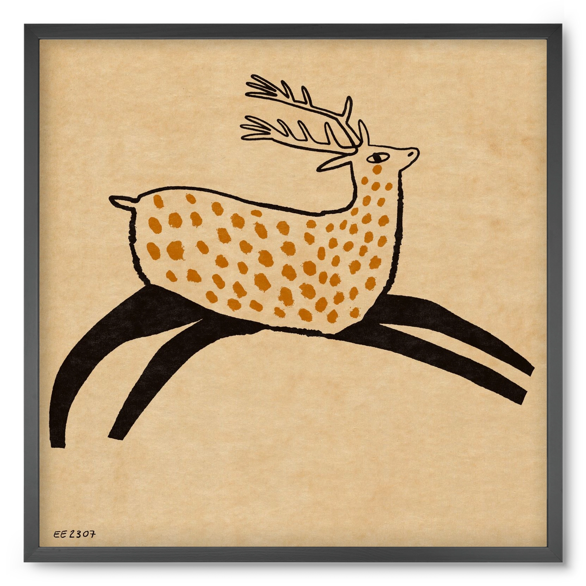 Sacred deer from Nara, 50x50 cm (50x50 cm), Fekete keret