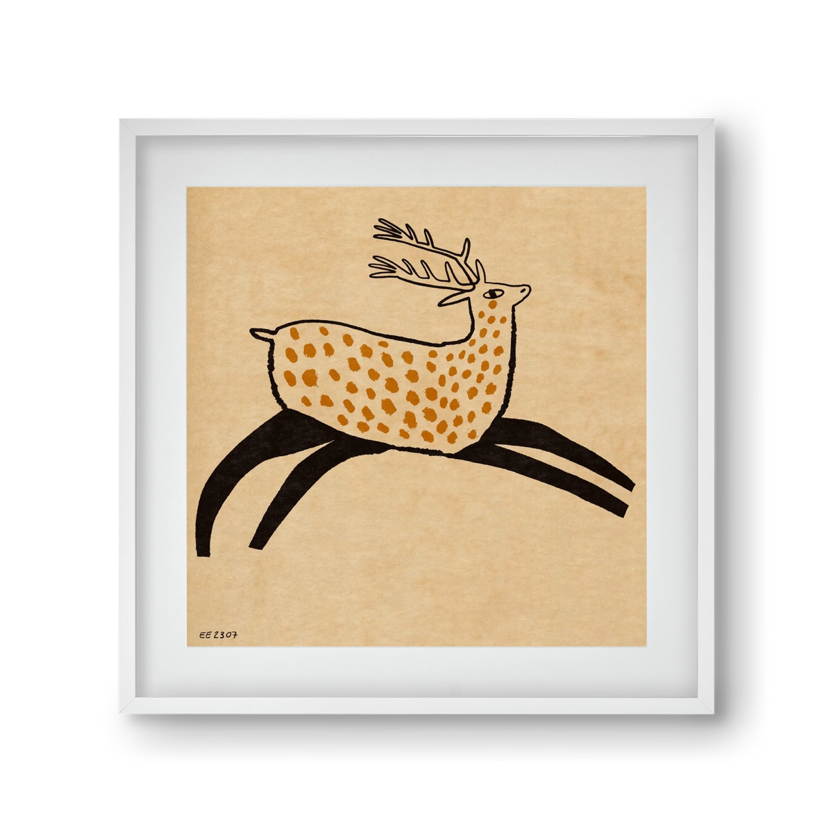 Sacred deer from Nara, 30x30 cm (20x20 cm), Fehér keret, paszpartuval