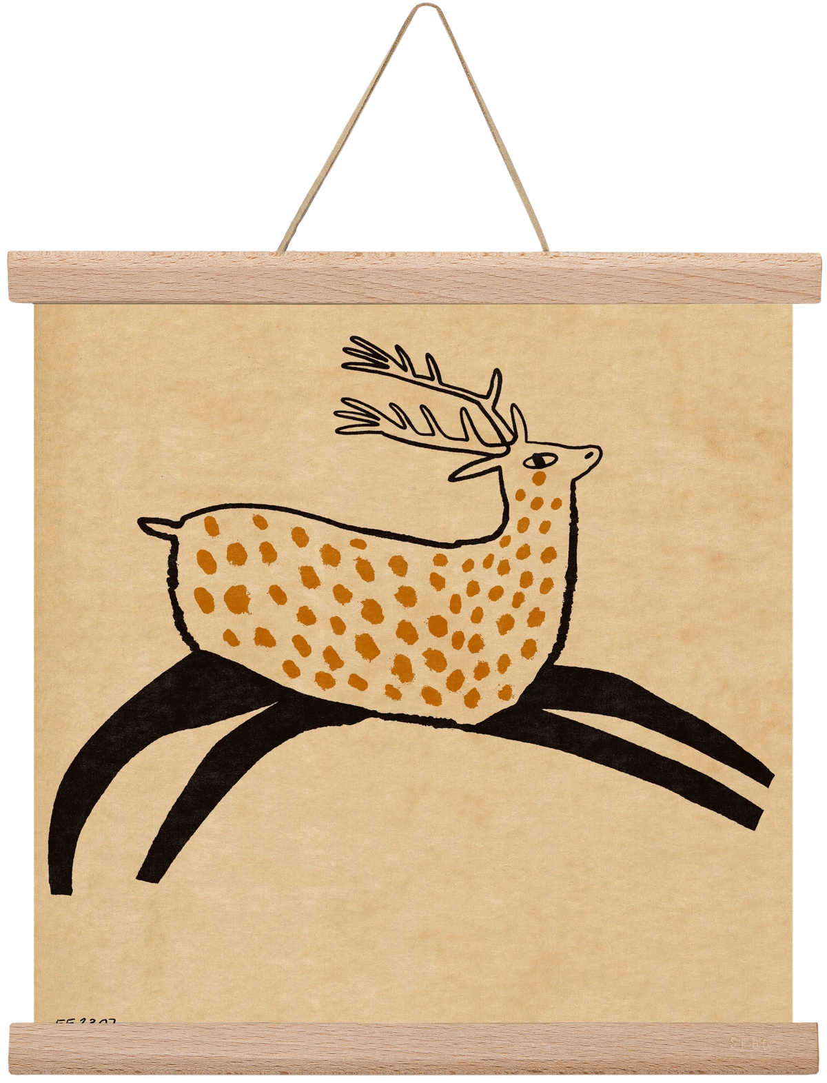 Sacred deer from Nara, 30x30 cm (30x30 cm), Tölgy akasztó