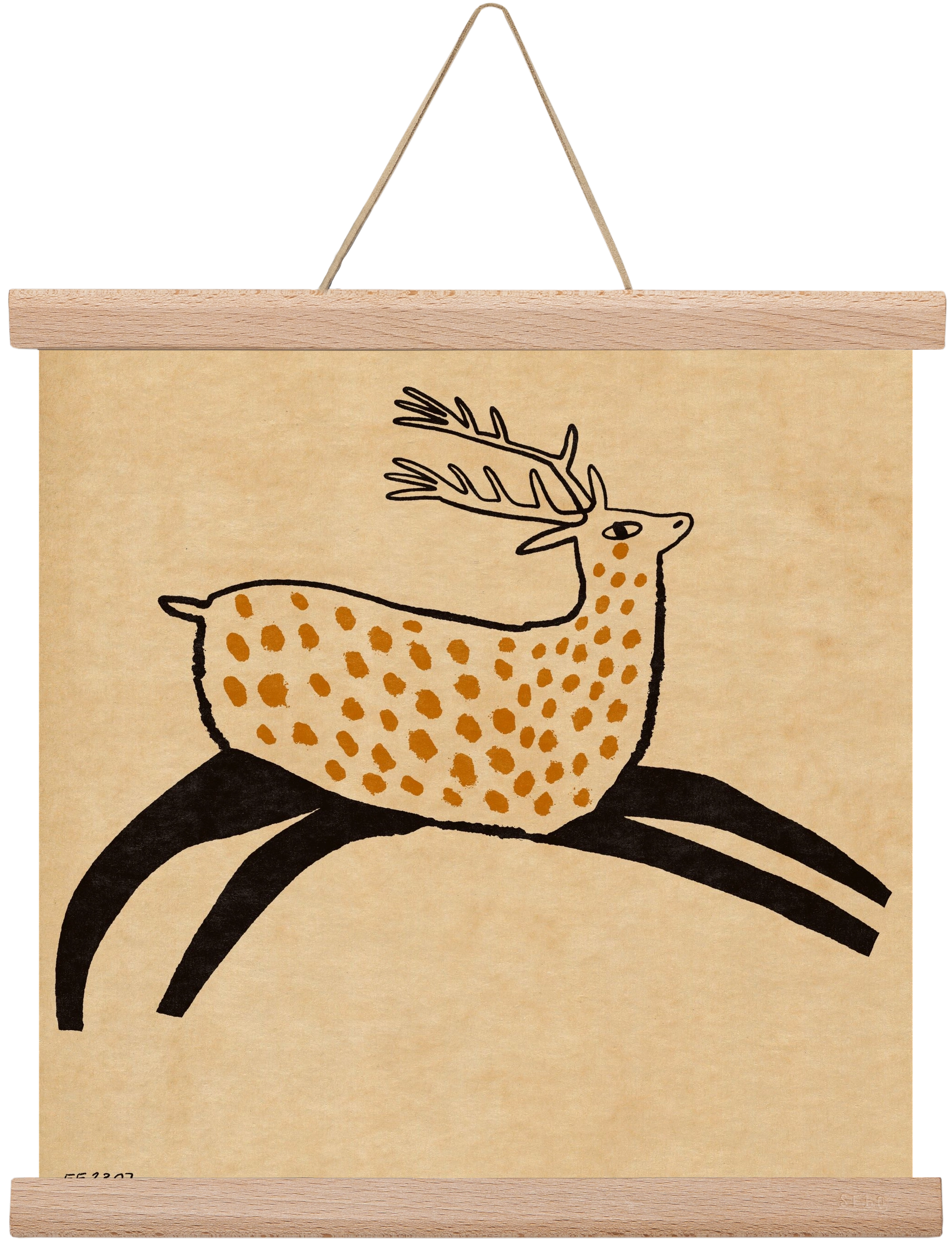 Sacred deer from Nara, 30x30 cm (30x30 cm), Tölgy akasztó