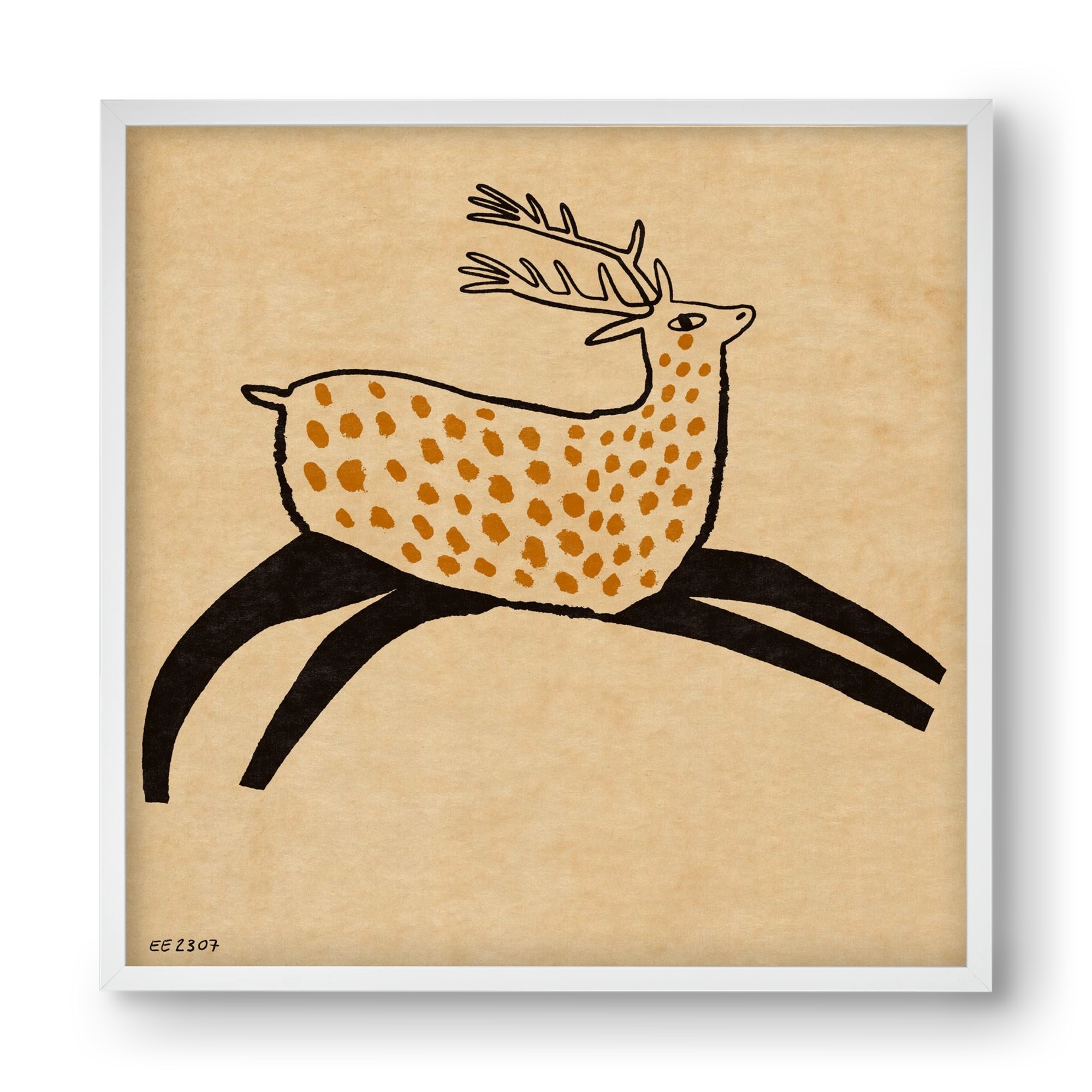 Sacred deer from Nara, 40x40 cm (40x40 cm), Fehér keret