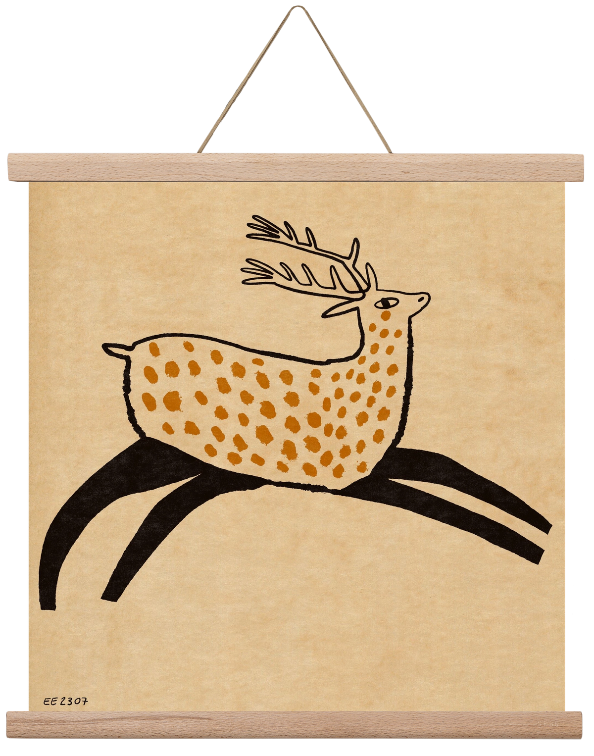Sacred deer from Nara, 40x40 cm (40x40 cm), Tölgy akasztó