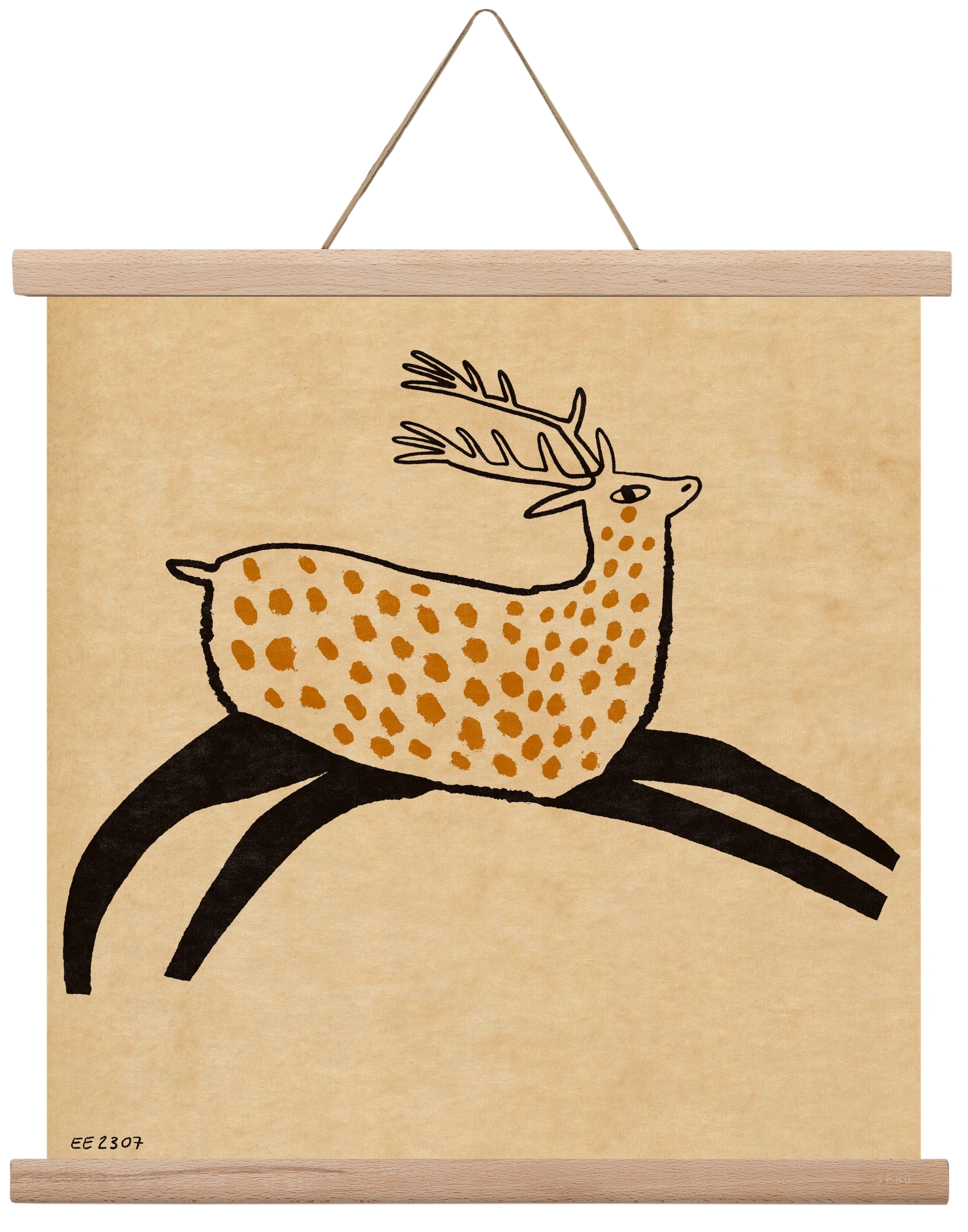 Sacred deer from Nara, 40x40 cm (40x40 cm), Tölgy akasztó